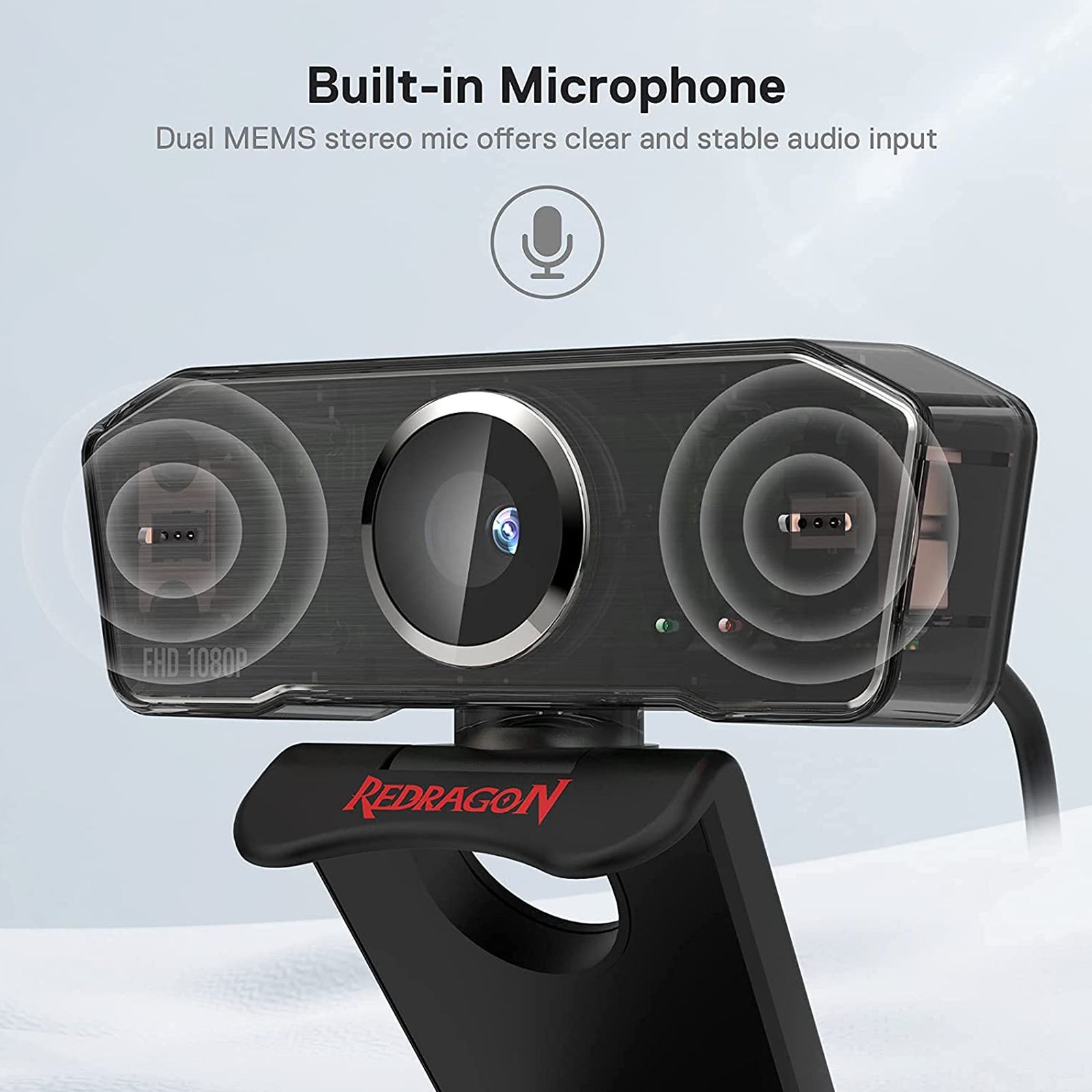 REDRAGON HITMAN 1080P Web Cam (Built-In Dual Microphone, GW800, Black) REDRAGON HITMAN 1080P Web Cam (Built-In Dual Microphone, GW800, Black)_3