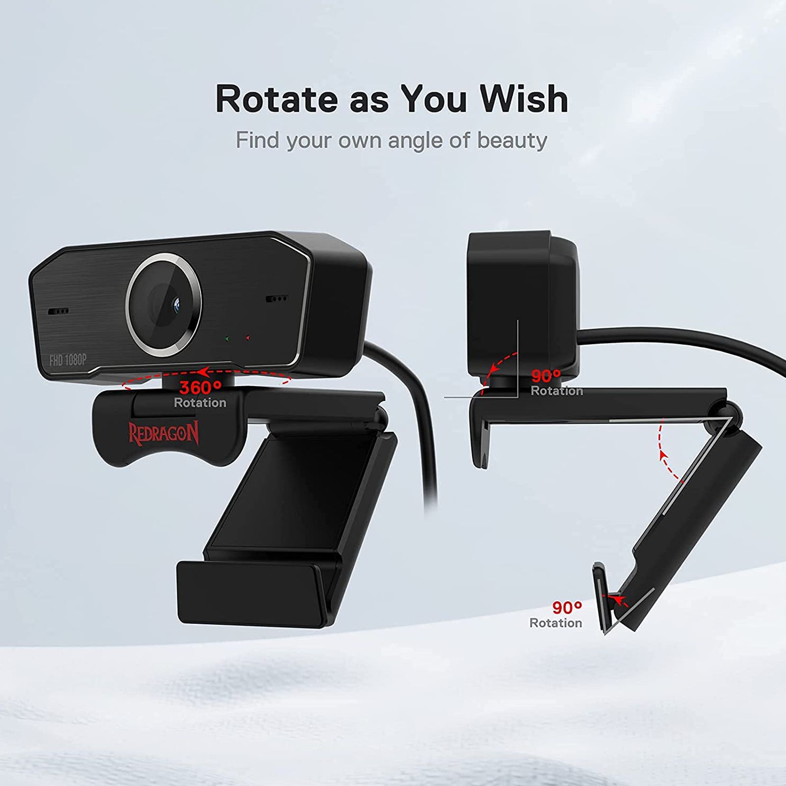 REDRAGON HITMAN 1080P Web Cam (Built-In Dual Microphone, GW800, Black) REDRAGON HITMAN 1080P Web Cam (Built-In Dual Microphone, GW800, Black)_4
