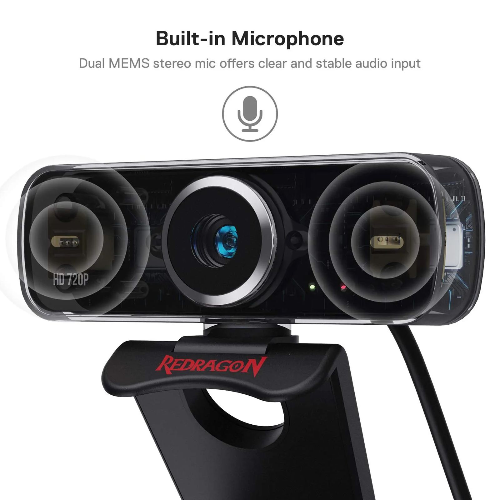 REDRAGON FOBOS 720P Web Cam (Built-In Dual Microphone, GW600, Black) REDRAGON FOBOS 720P Web Cam (Built-In Dual Microphone, GW600, Black)_6