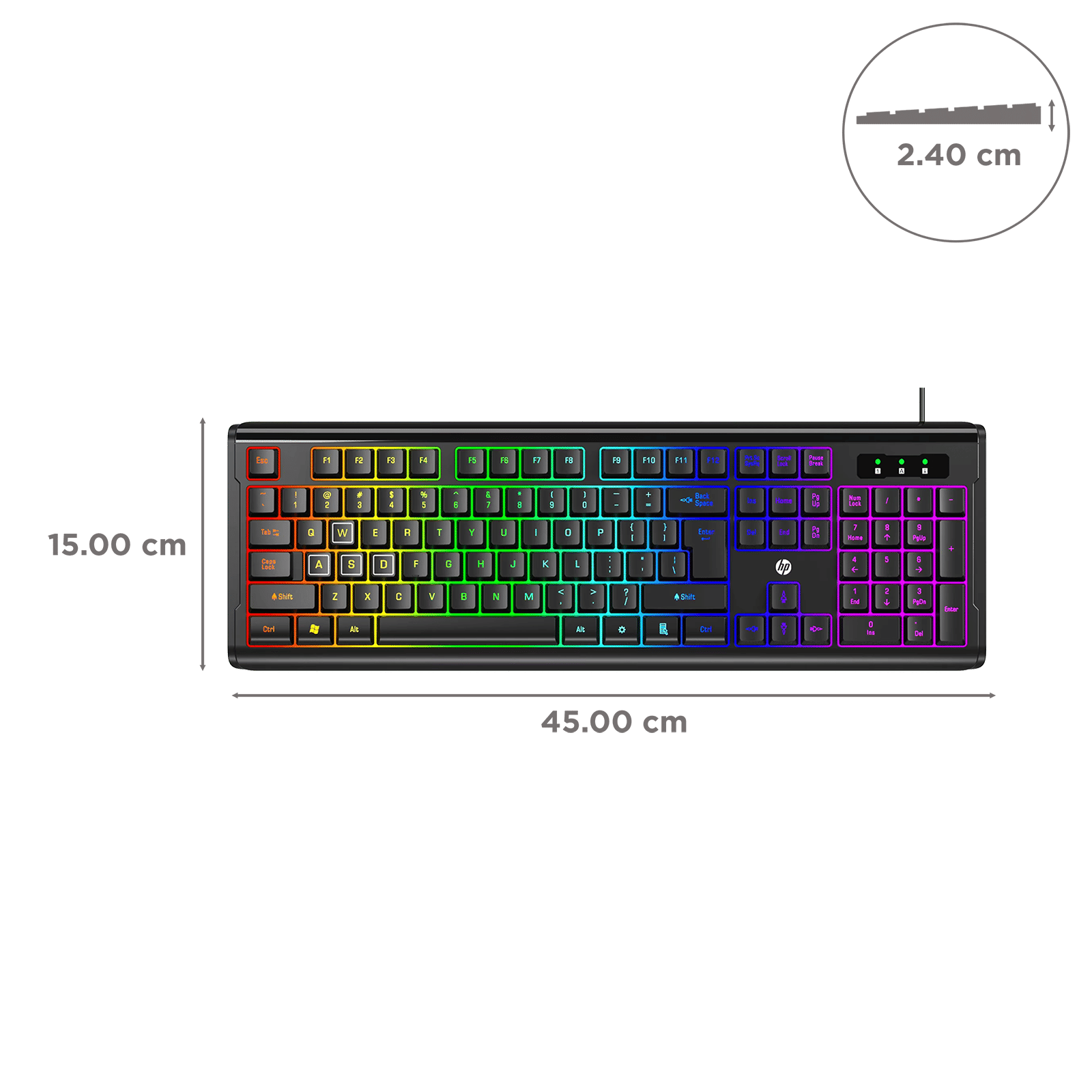 HP K280 Wired Gaming Keyboard with 3-Zone RGB Backlit (Spill Resistanc, Black)_3