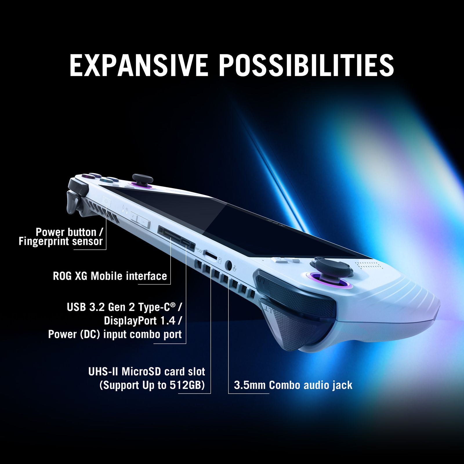 ASUS ROG Ally 512GB SSD Handheld Gaming Console (White)_2