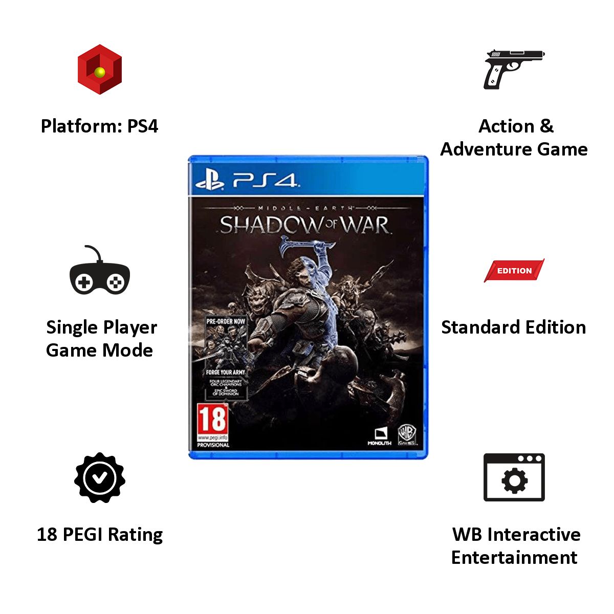 PS4 Game (Middle-Earth: Shadow of War) PS4 Game (Middle-Earth: Shadow of War)_5