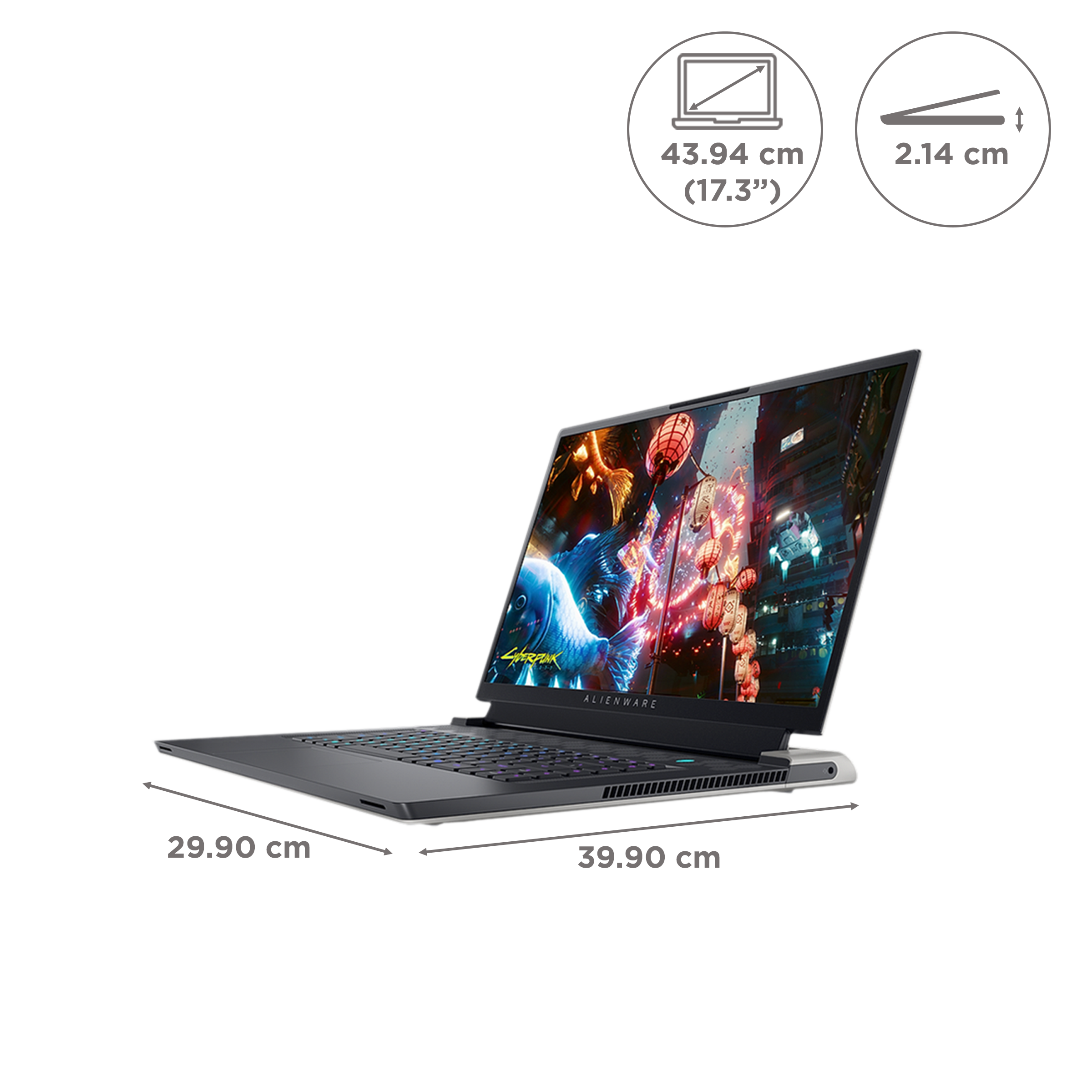 DELL Alienware X17 R2 Intel Core i9 12th Gen (17.3 inch, 32GB, 1TB, Windows 11, MS Office 2021, NVIDIA GeForce RTX 3070Ti Graphics, QHD Display, Lunar Light, D569945WIN9)_2