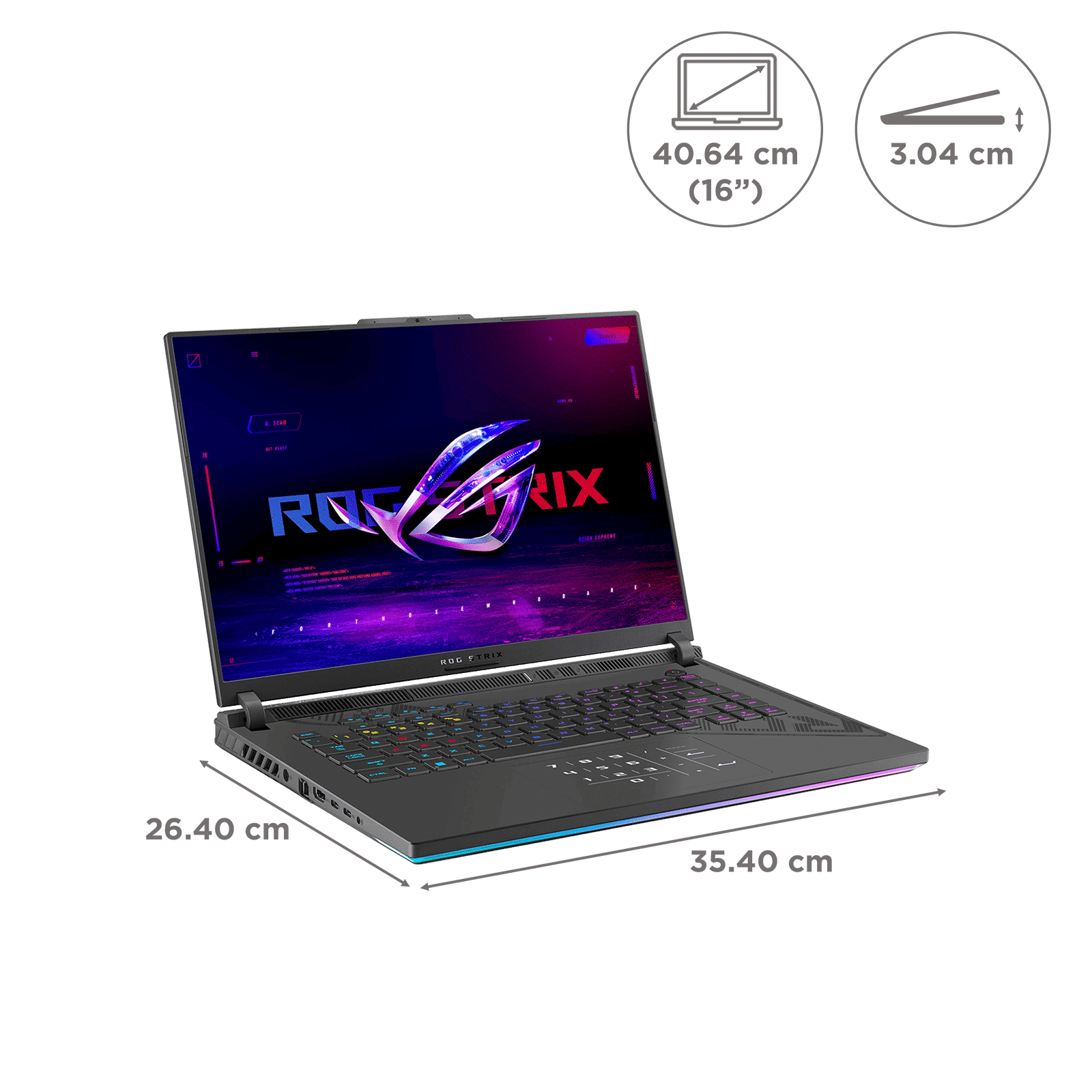ASUS ROG Strix G16 G614JIR-N4062WS Intel Core i9 14th Gen Gaming Laptop (16GB, 1TB SSD, Windows 11 Home, 8GB Graphics, 16 inch 240 Hz WQXGA IPS Display, NVIDIA GeForce RTX 4070, MS Office Home and Student 2021, Eclipse Gray, 2.5 KG)_2