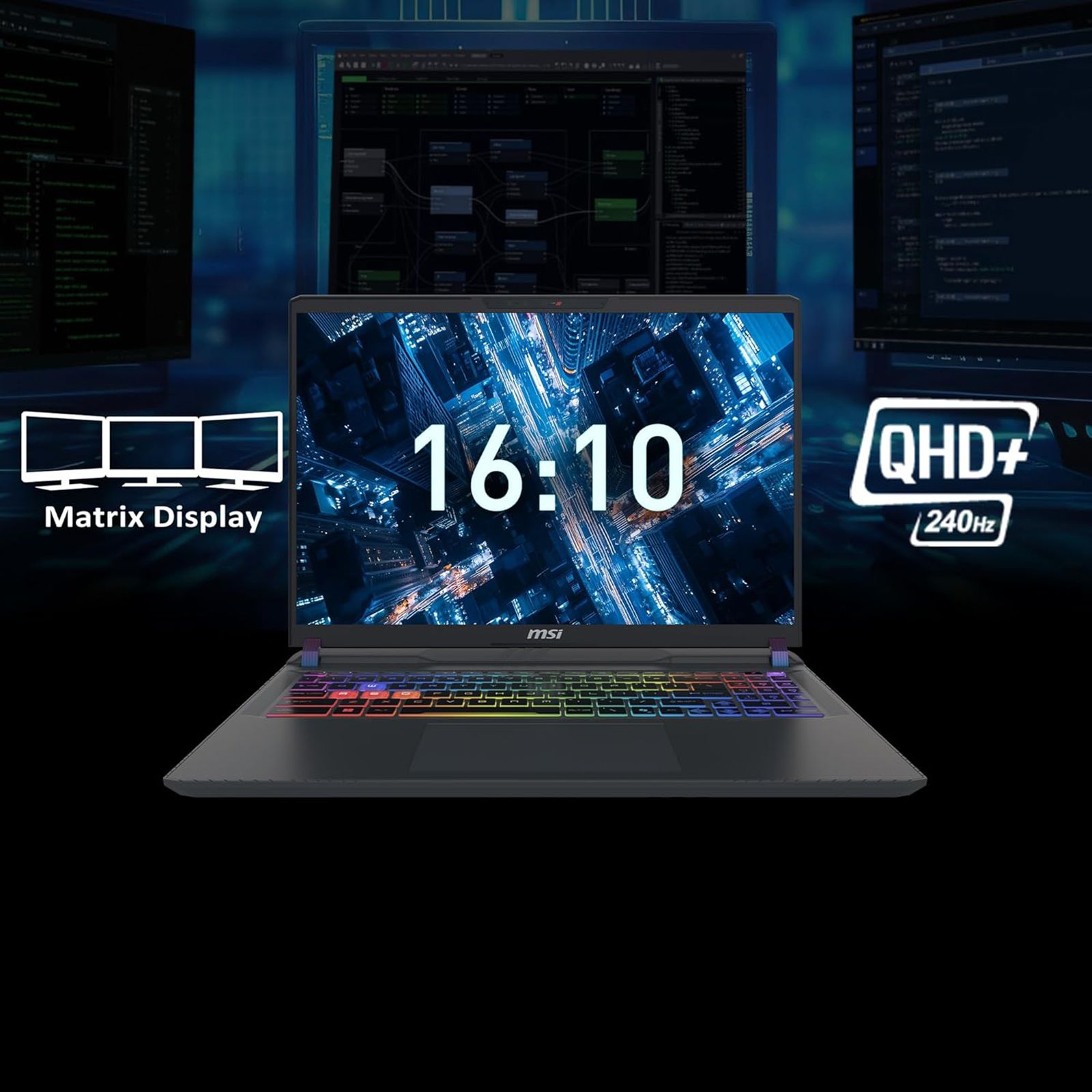 MSI Vector 16 HX AI A2XWHG Intel Core Ultra 7 255HX Gaming Laptop (32GB, 1TB SSD, Windows 11 Home, 12GB Graphics, 16 inch 240 Hz QHD Plus Display, NVIDIA GeForce RTX 5070 Ti, MS Office Home,  Cosmos Gray, 2.7 KG)_13