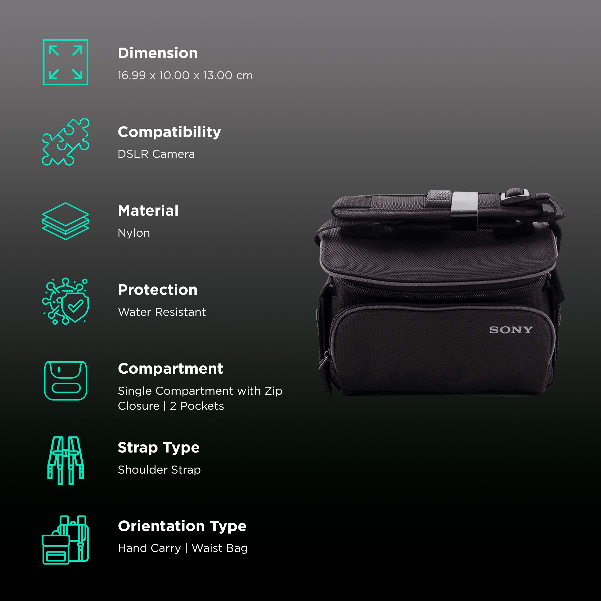 SONY LCSU10 Recycled Polyester Camera Shoulder Bag For DSLR (LCSU10 , Black )_2