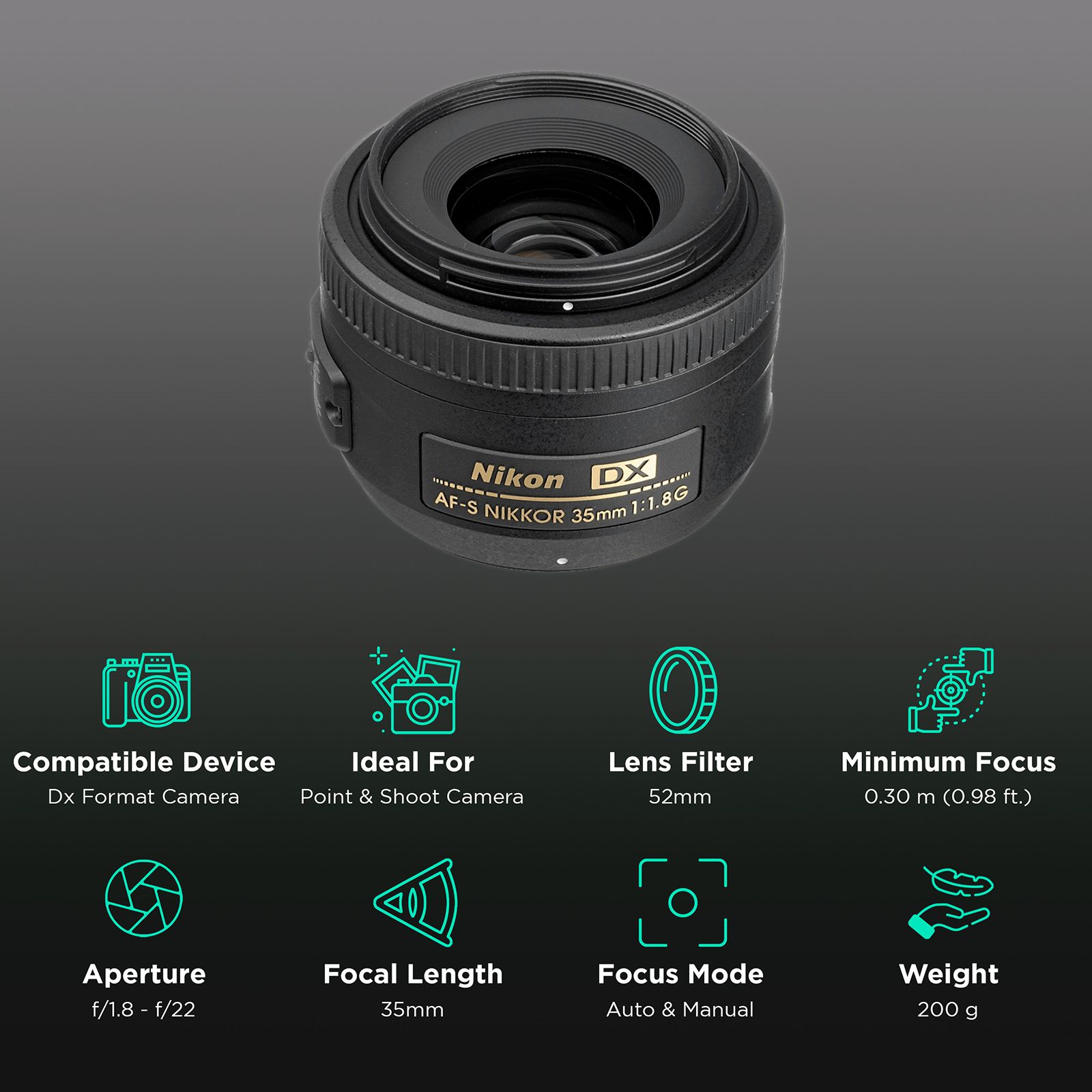 Nikon AF-S DX NIKKOR 35mm f/1.8 - f/22 Wide-Angle Prime Lens for Nikon F Mount (STM Motor)_3
