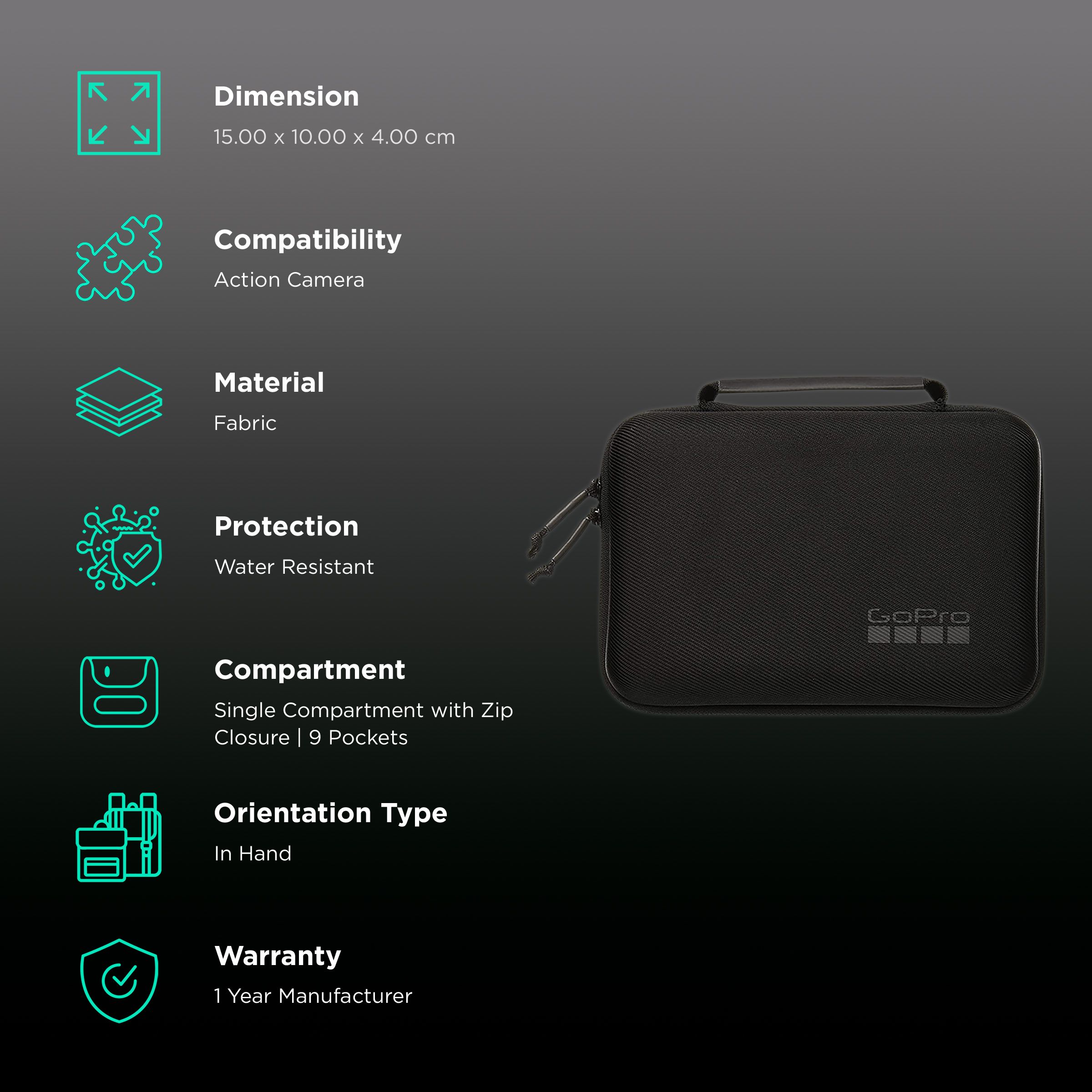 GoPro ABSSC-001 Water Resistant Camera Pouch for Action Camera (Padded Interior Protects, Black)_2