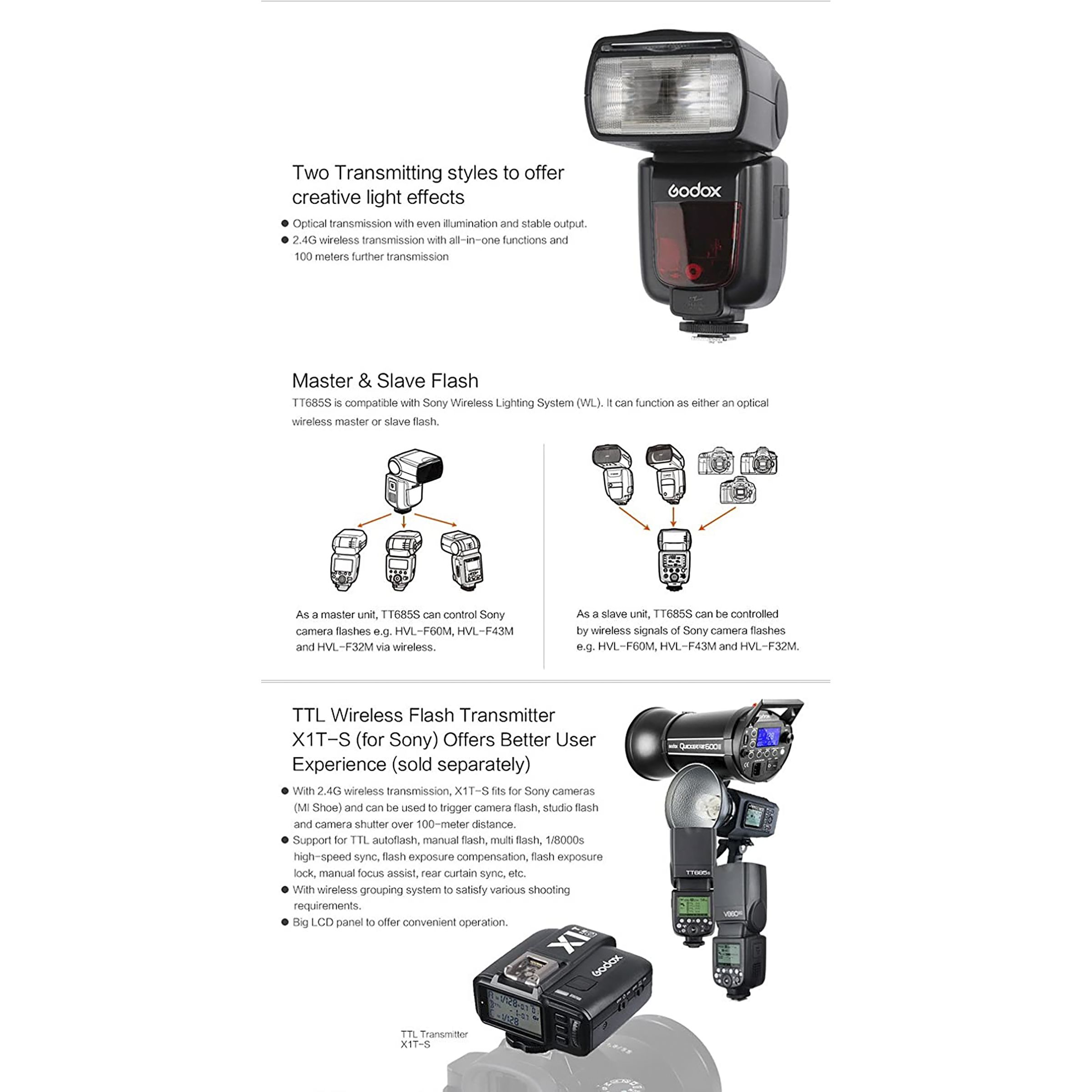 Godox TT685S Camera Flash for Sony (Two Transmitting Styles) Godox TT685S Camera Flash for Sony (Two Transmitting Styles)_13