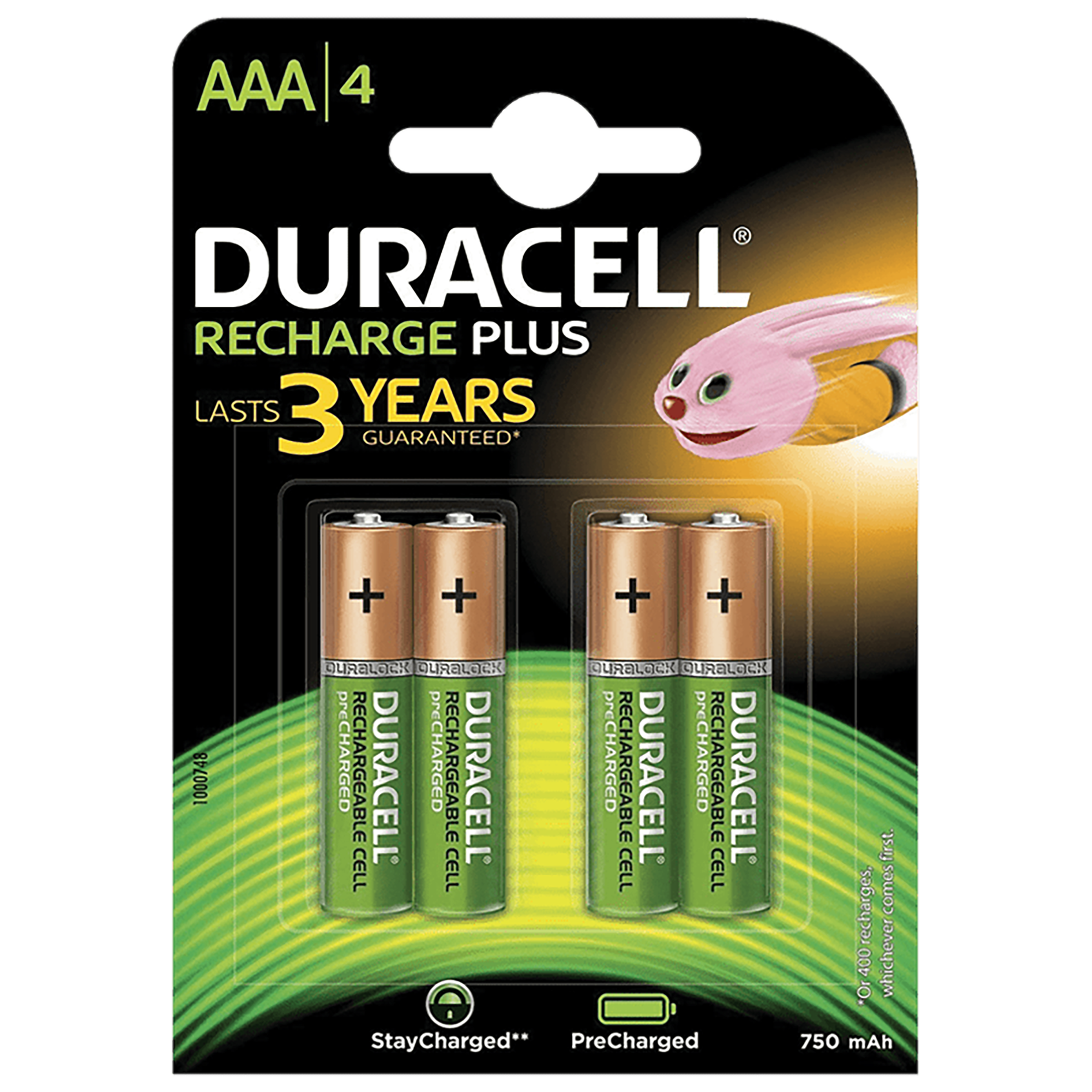DURACELL Recharge Plus 750 mAh Alkaline AAA Rechargeable Battery (Pack of 4)_1