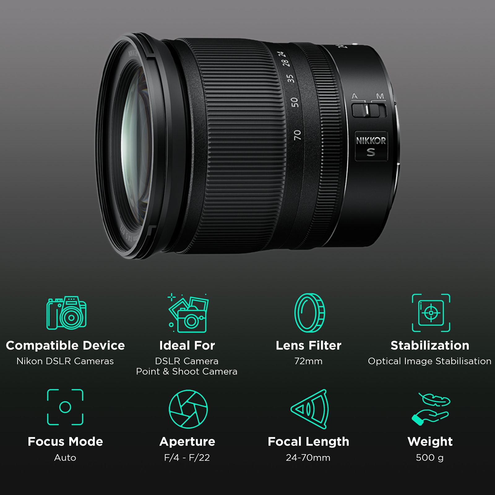 Nikon NIKKOR Z 24-70mm f/4 - f/22 Wide-Angle Zoom Lens for Nikon Z Mount (Autofocus) Nikon NIKKOR Z 24-70mm f/4 - f/22 Wide-Angle Zoom Lens for Nikon Z Mount (Autofocus)_3
