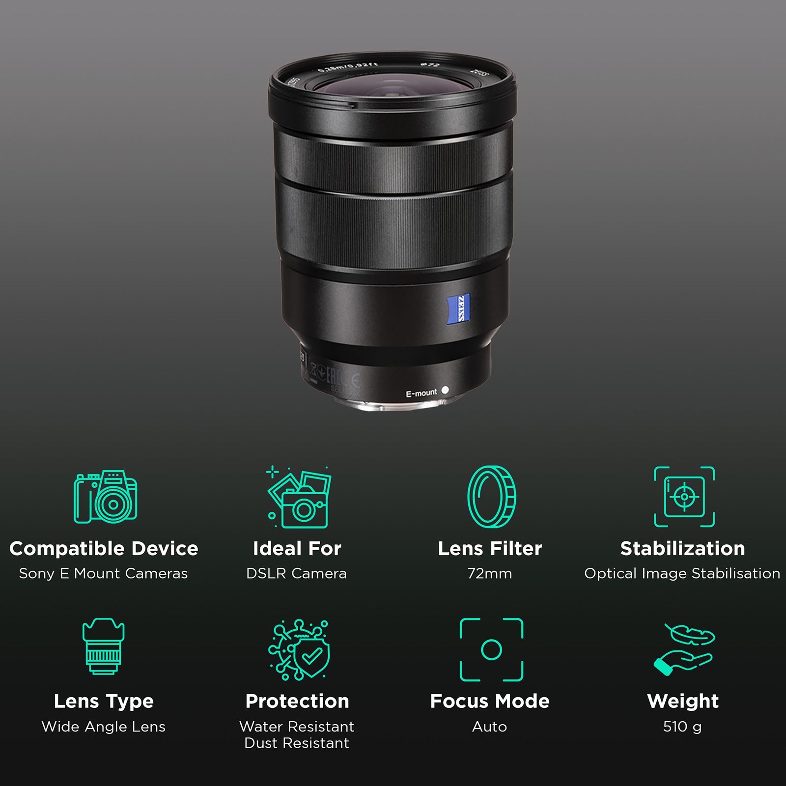SONY 16-35mm f/4 - f/22 Wide-Angle Zoom Lens for SONY E Mount (Dust & Moisture Resistant) SONY 16-35mm f/4 - f/22 Wide-Angle Zoom Lens for SONY E Mount (Dust & Moisture Resistant)_3
