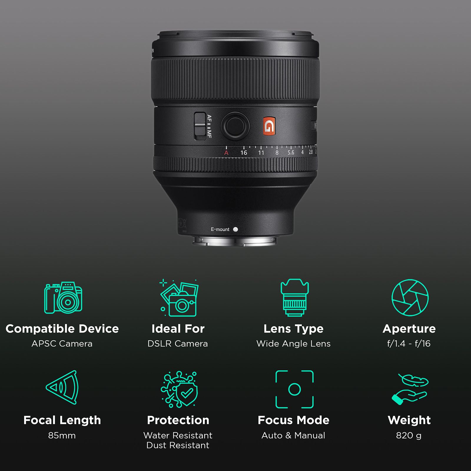 SONY 85mm f/1.4 - f/16 Telephoto Prime Lens for SONY E Mount (Dust & Moisture Resistant) SONY 85mm f/1.4 - f/16 Telephoto Prime Lens for SONY E Mount (Dust & Moisture Resistant)_3