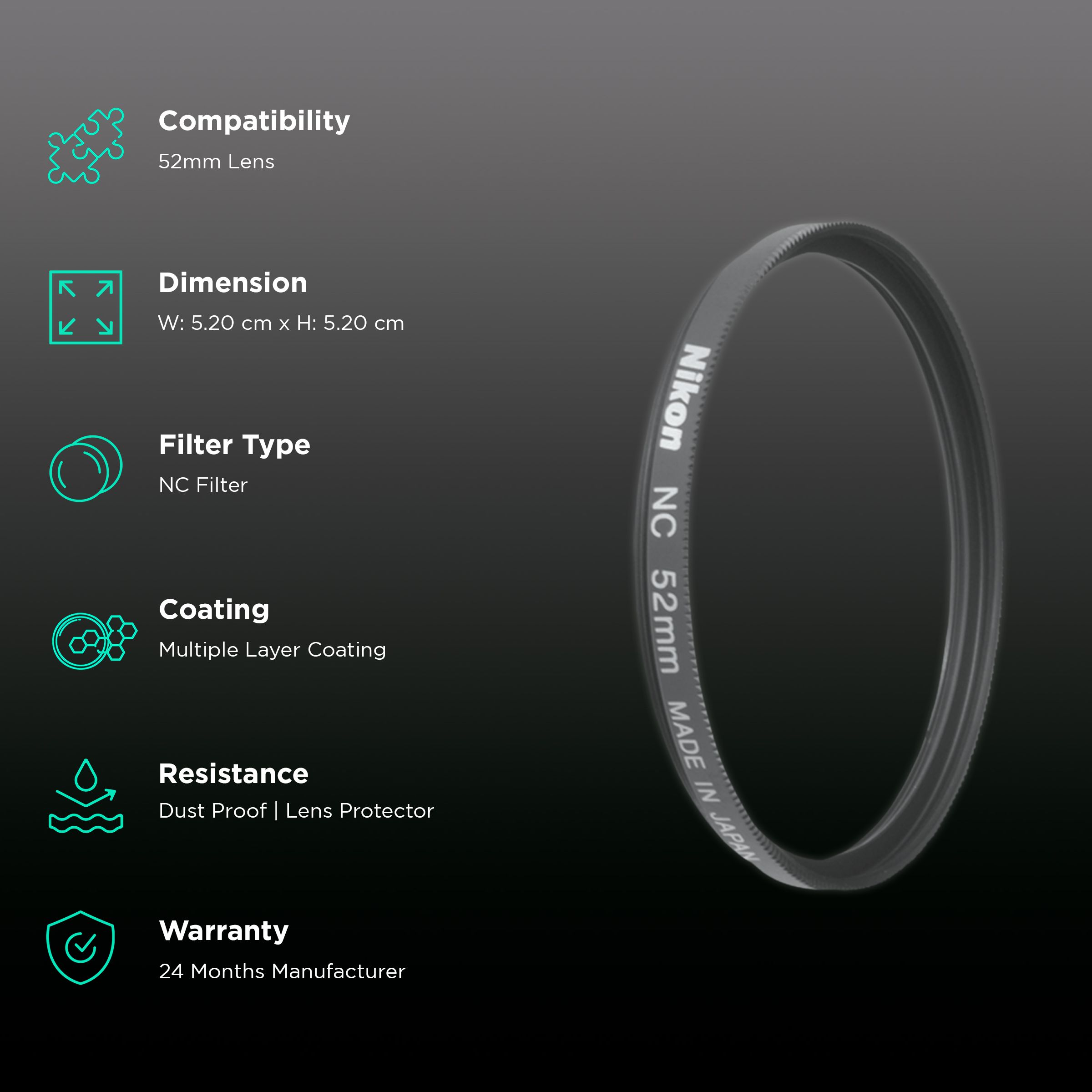 Nikon FTA07701 52mm Camera Lens NC Filter (Multiple Layer Coating) Nikon FTA07701 52mm Camera Lens NC Filter (Multiple Layer Coating)_2