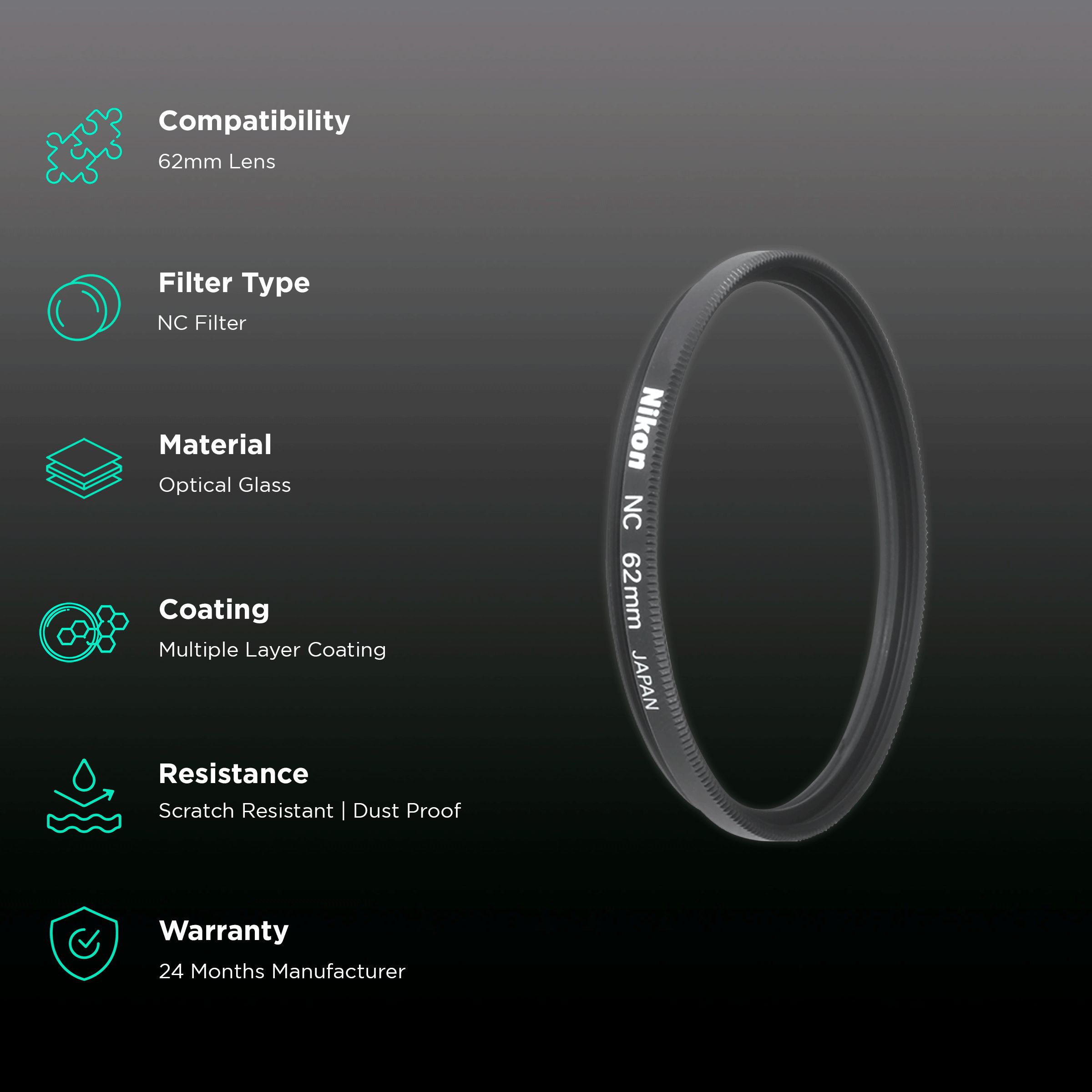 Nikon FTA11401 62mm Camera Lens NC Filter (Multiple Layer Coating) Nikon FTA11401 62mm Camera Lens NC Filter (Multiple Layer Coating)_2