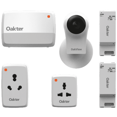 Oakter Smart Home Device and Intelli Cami Kit (White)