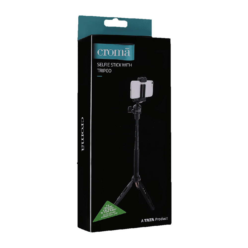 Croma 93cm Adjustable Bluetooth Selfie Stick with Tripod for Mobile and Camera (2 in 1, Black) Croma 93cm Adjustable Bluetooth Selfie Stick with Tripod for Mobile and Camera (2 in 1, Black)_6