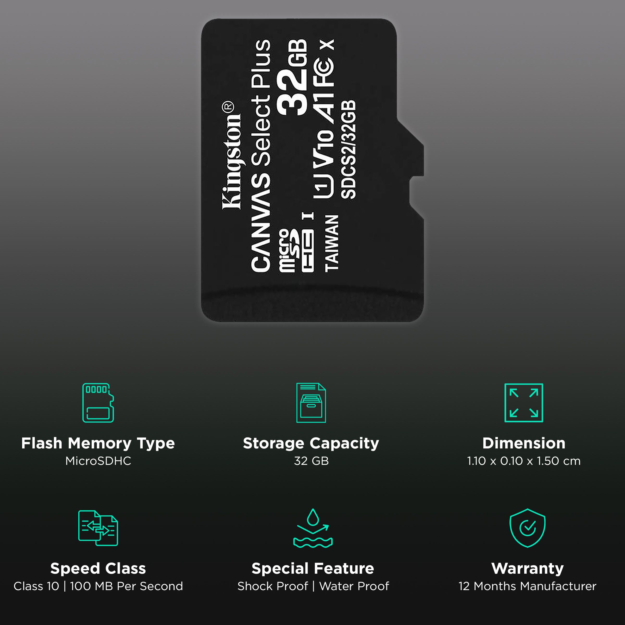 Kingston Canvas Select Plus MicroSDHC 32GB Class 10 100MB/s Memory Card Kingston Canvas Select Plus MicroSDHC 32GB Class 10 100MB/s Memory Card_3