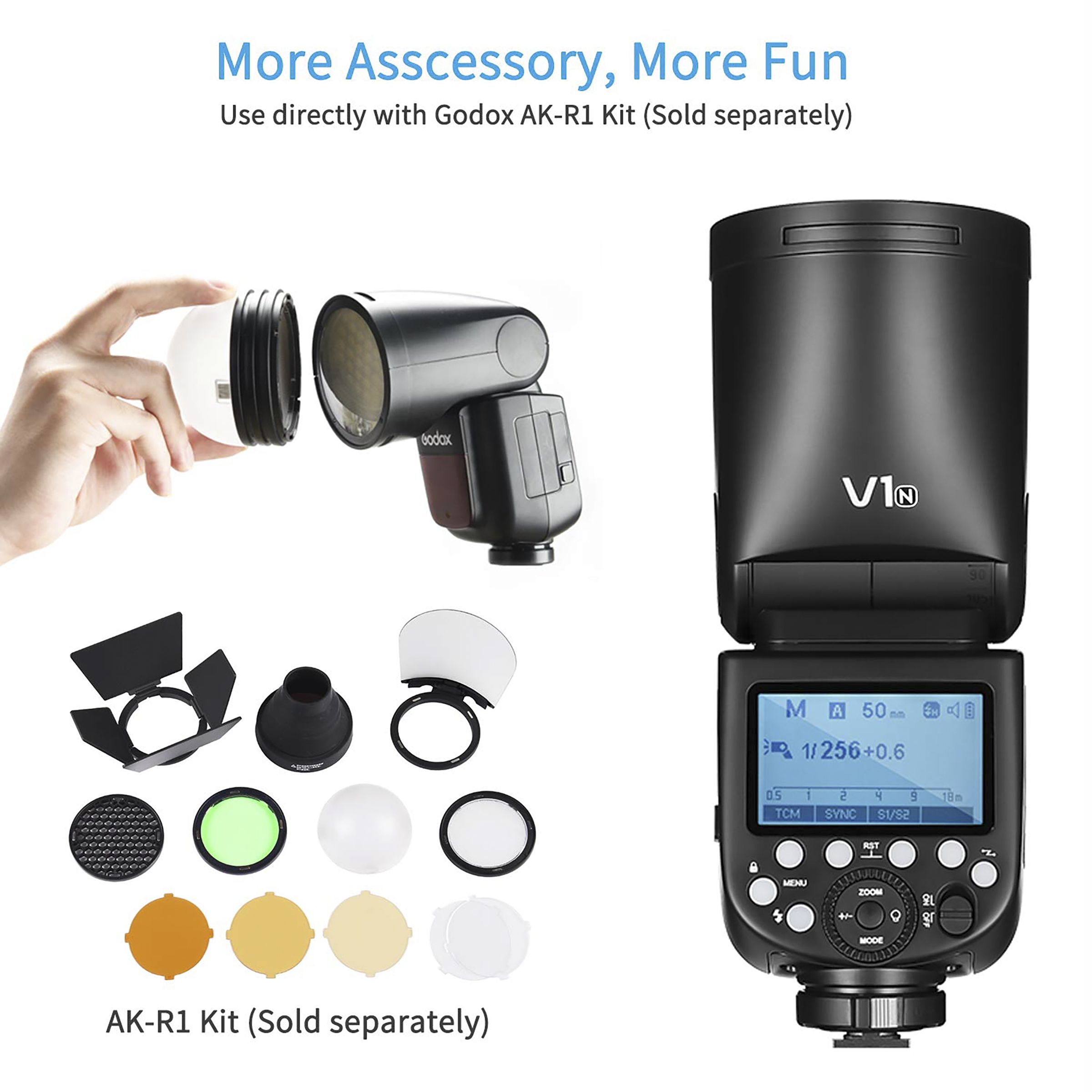 Godox V1-N Camera Flash for Nikon (Built-in LED Modelling Lamp)_7