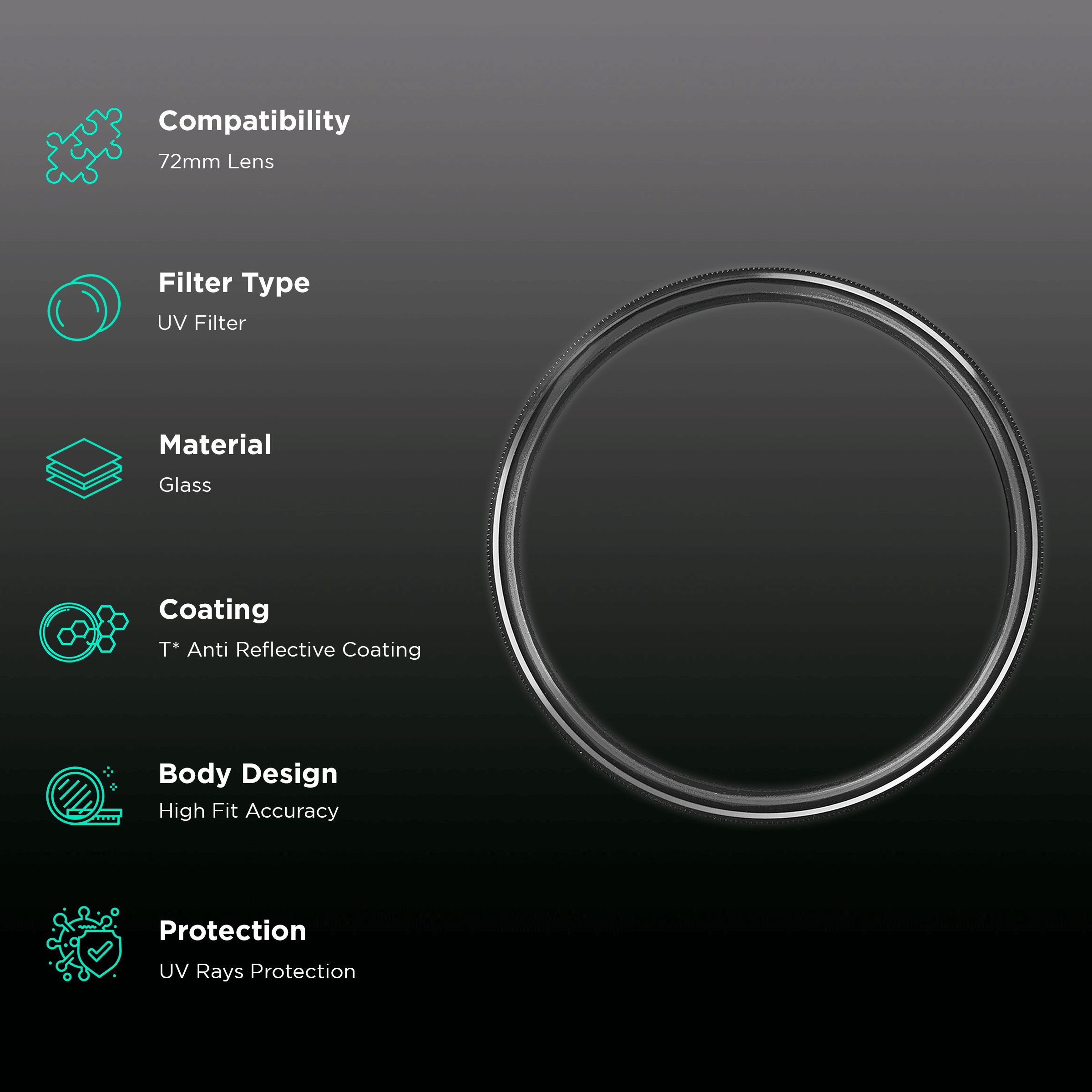 Carl Zeiss T* 72mm Camera Lens UV Filter (Anti Reflective Coating)_2