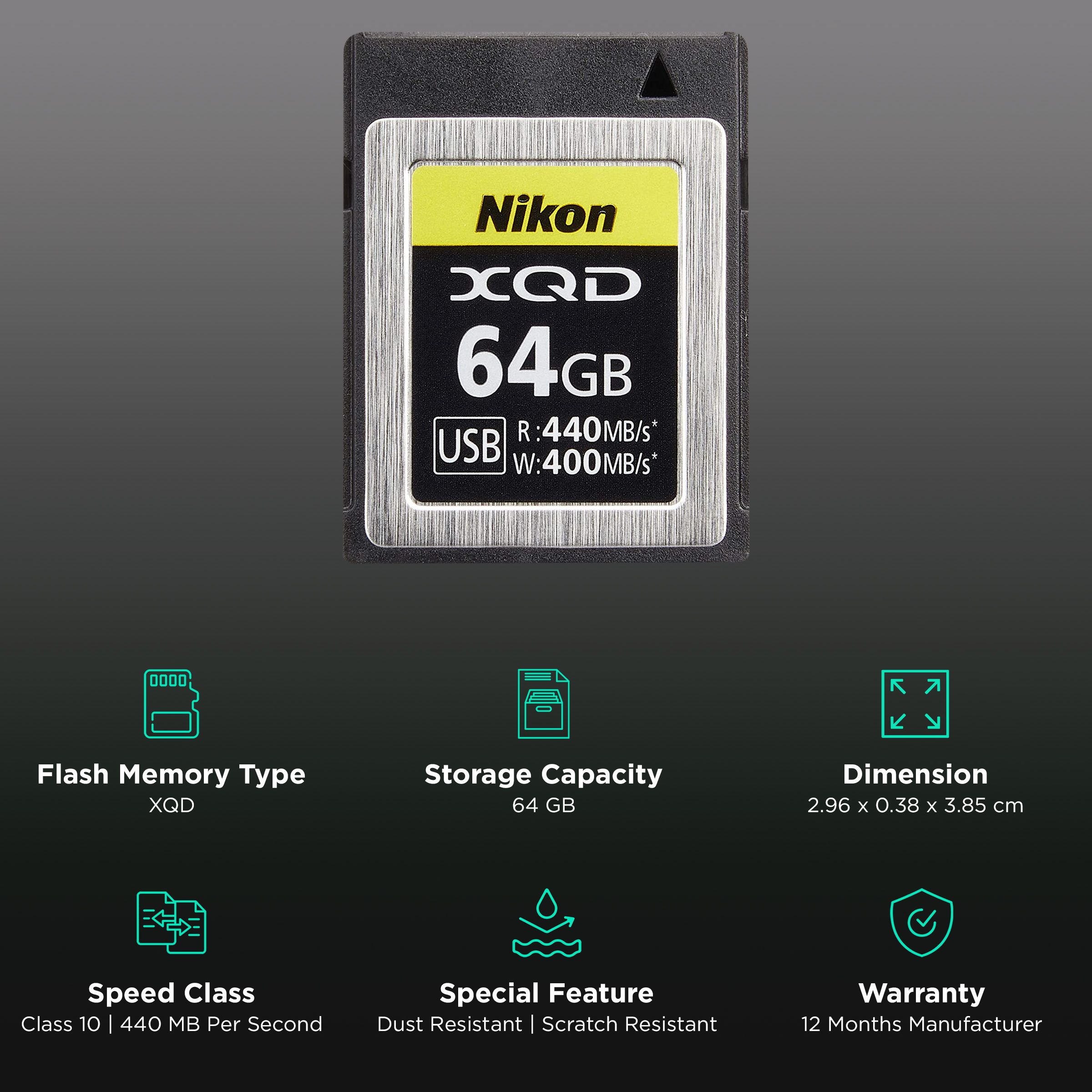 Nikon VWC00101 XQD 64GB Class 10 440MB/s Memory Card Nikon VWC00101 XQD 64GB Class 10 440MB/s Memory Card_3