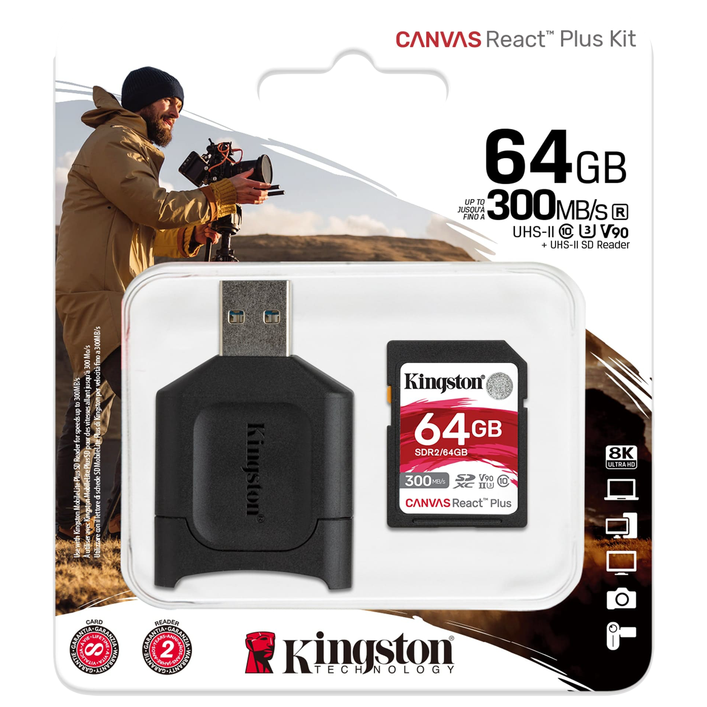Kingston Canvas React Plus SDXC 64GB Class 10, Class 3, Class 90 300MB/s Memory Card_6