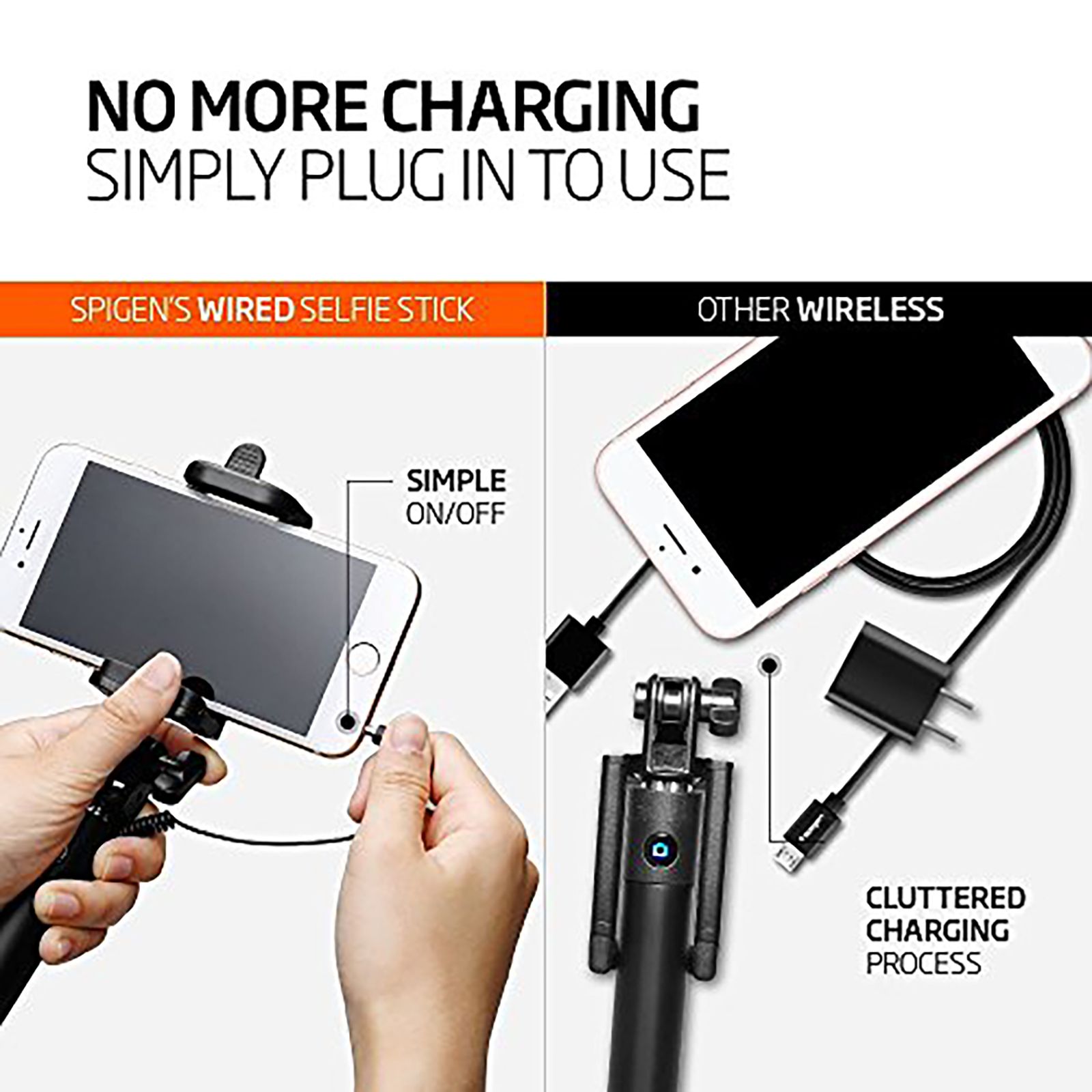 spigen S520W Selfie Stick (Bluetooth Connectivity, Black) spigen S520W Selfie Stick (Bluetooth Connectivity, Black)_5