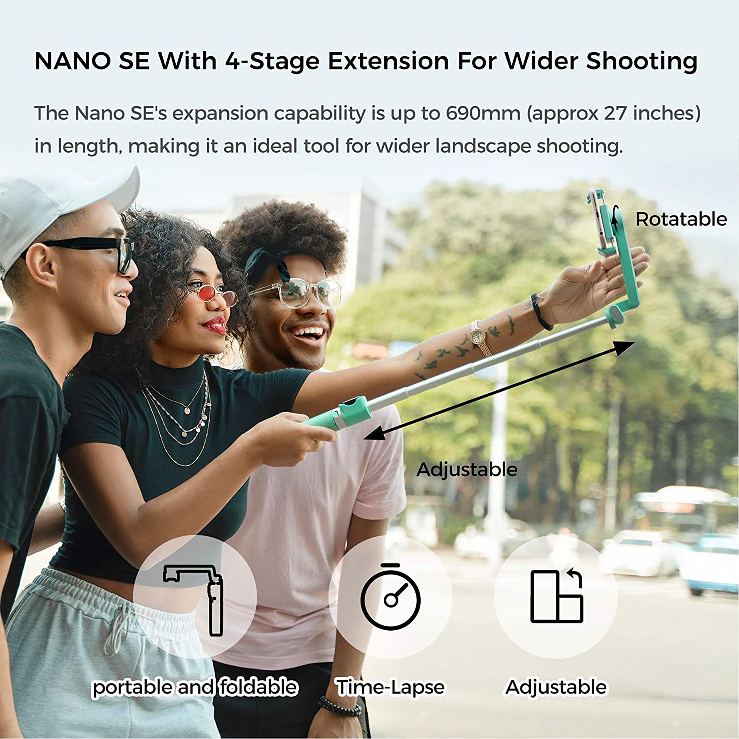 MOZA Nano SE Gimbal for Mobile with Remote (Wireless Dual Control, Green)_7