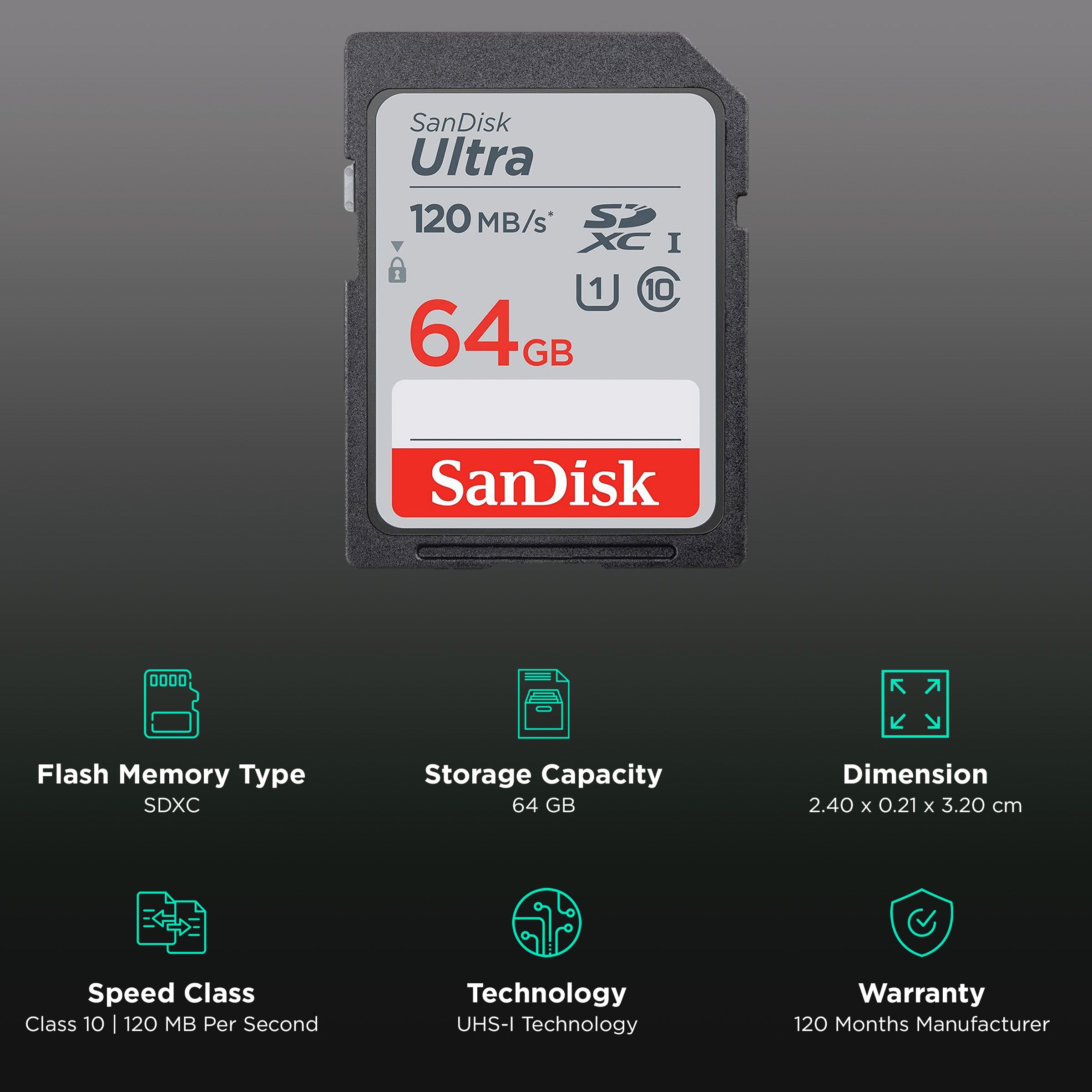 SanDisk Ultra SDXC 64GB Class 10 120MB/s Memory Card SanDisk Ultra SDXC 64GB Class 10 120MB/s Memory Card_3
