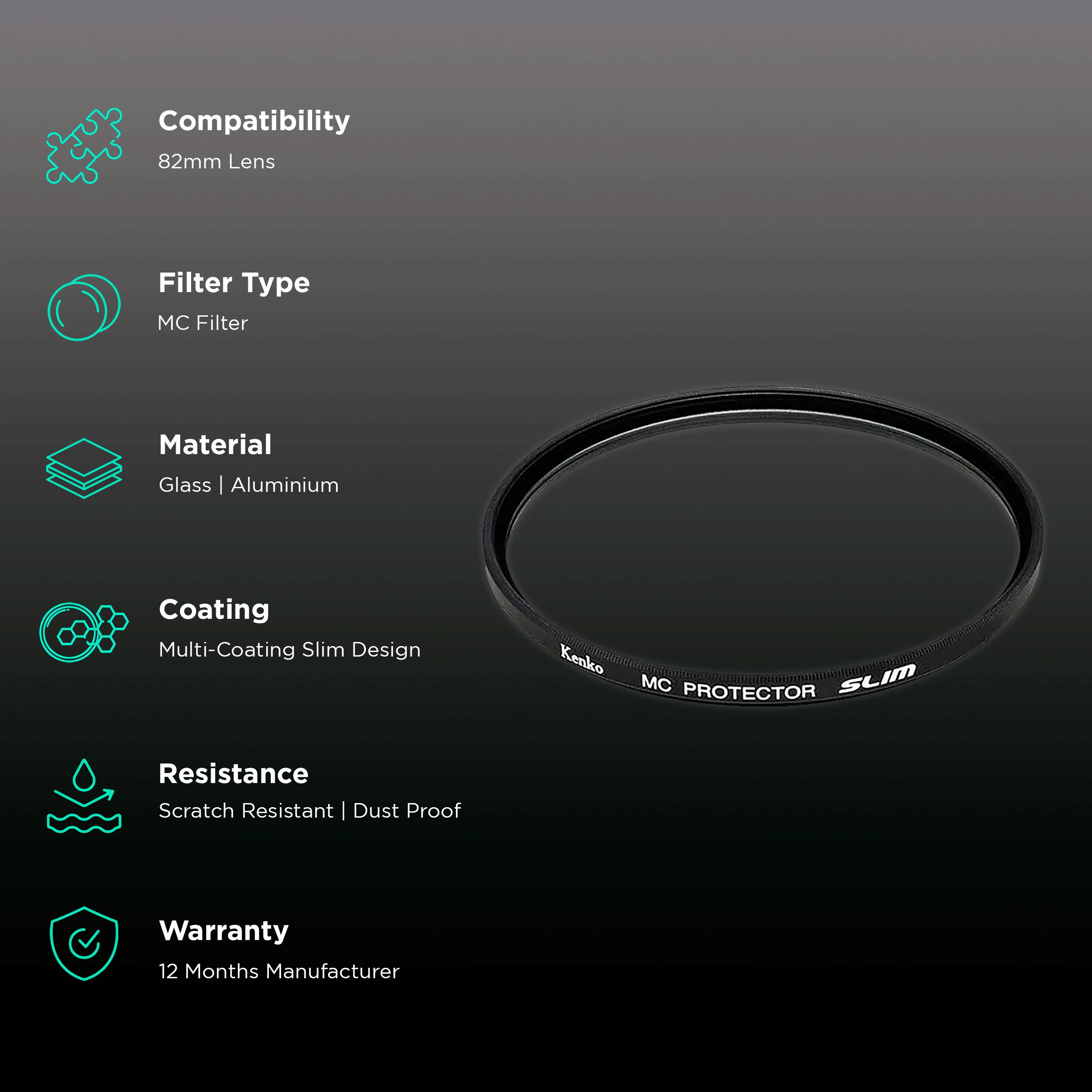 Kenko Smart Protector 82mm Camera Lens MC Filter (Multi-Coating Slim Design) Kenko Smart Protector 82mm Camera Lens MC Filter (Multi-Coating Slim Design)_2