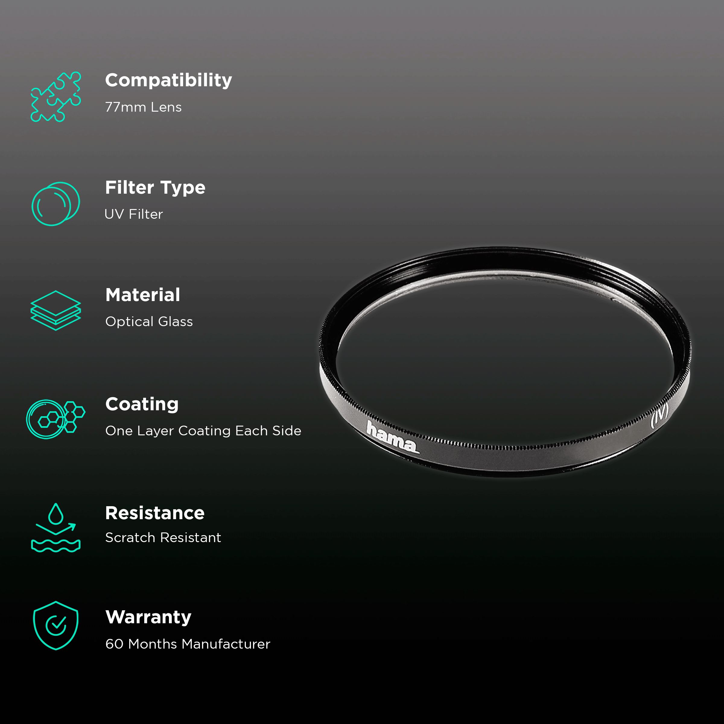 hama 70077 77mm Camera Lens UV Filter (One Layer Coating on Each Side) hama 70077 77mm Camera Lens UV Filter (One Layer Coating on Each Side)_2