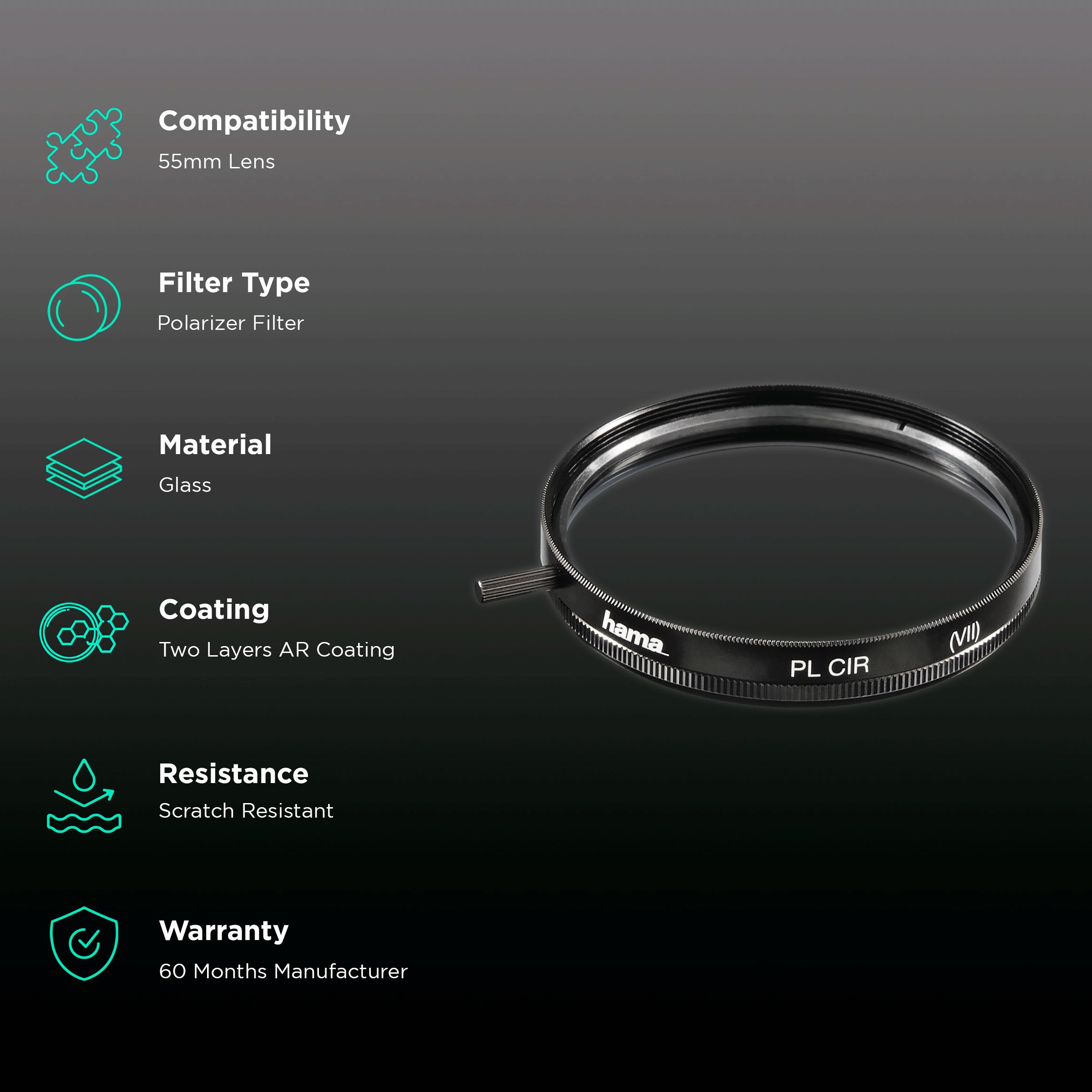 hama 72555 55mm Camera Lens Polarizer Filter (Two Layers AR Coating) hama 72555 55mm Camera Lens Polarizer Filter (Two Layers AR Coating)_2