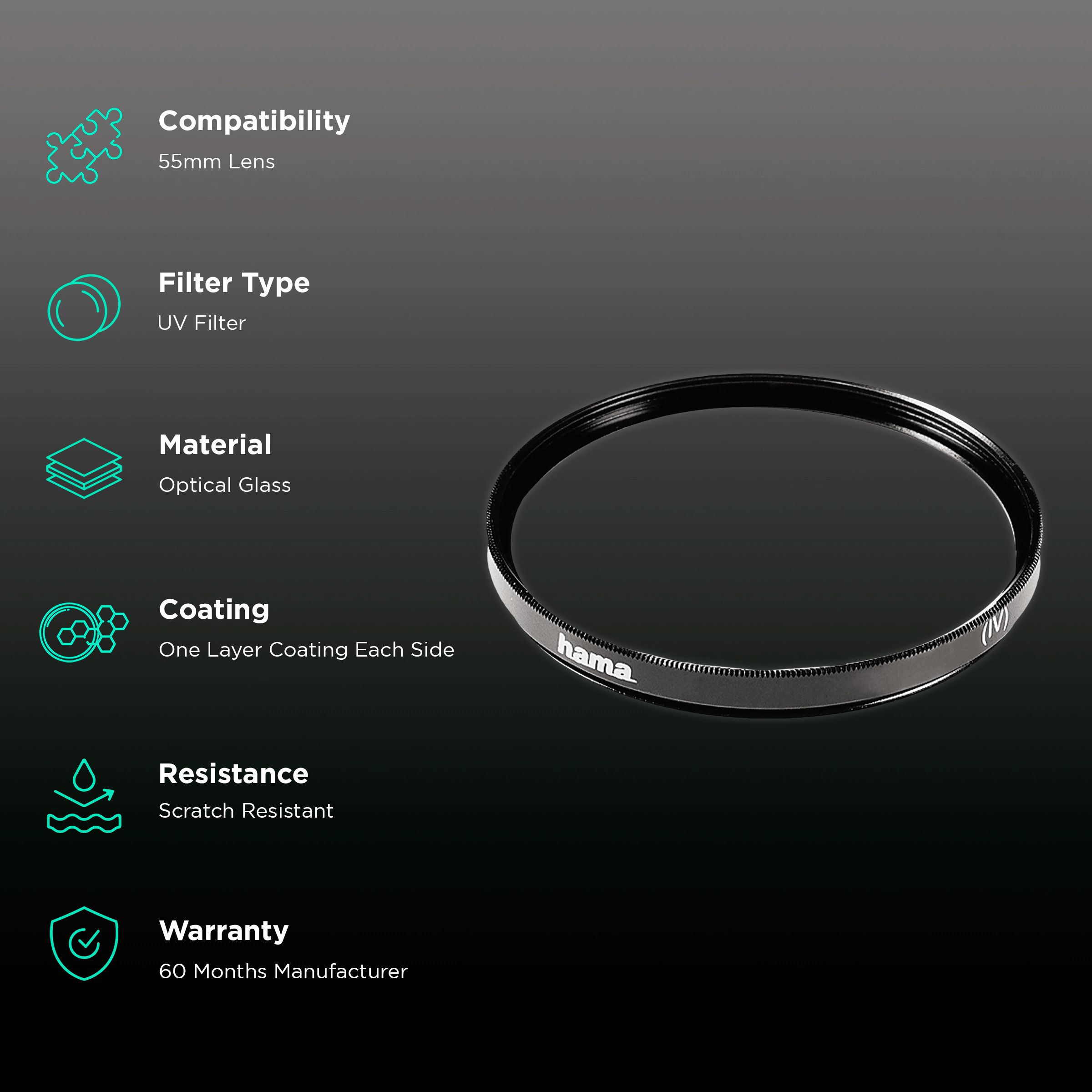 hama 70055 55mm Camera Lens UV Filter (One Layer Coating on Each Side) hama 70055 55mm Camera Lens UV Filter (One Layer Coating on Each Side)_2