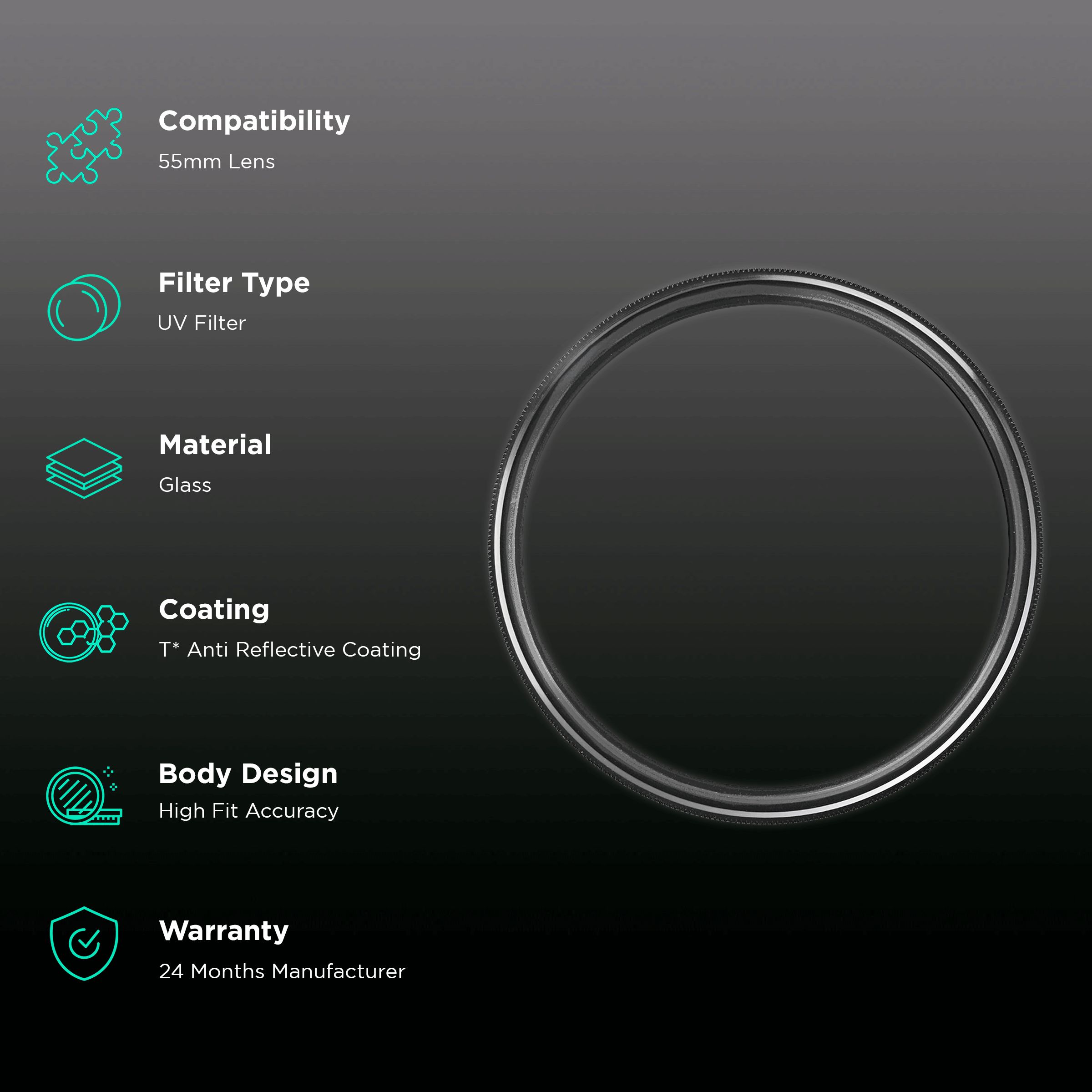 Carl Zeiss T* 55mm Camera Lens UV Filter (Anti Reflective Coating) Carl Zeiss T* 55mm Camera Lens UV Filter (Anti Reflective Coating)_2