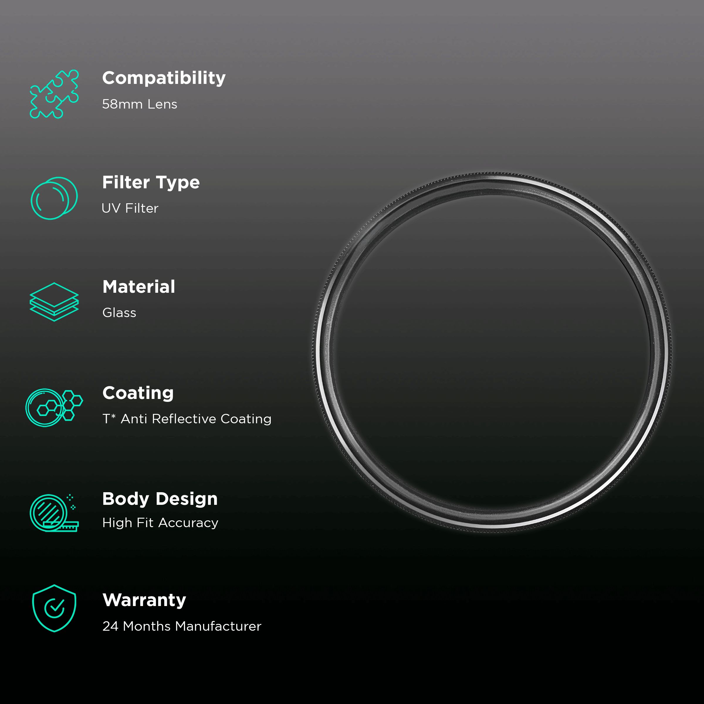 Carl Zeiss T* 58mm Camera Lens UV Filter (Anti Reflective Coating) Carl Zeiss T* 58mm Camera Lens UV Filter (Anti Reflective Coating)_2
