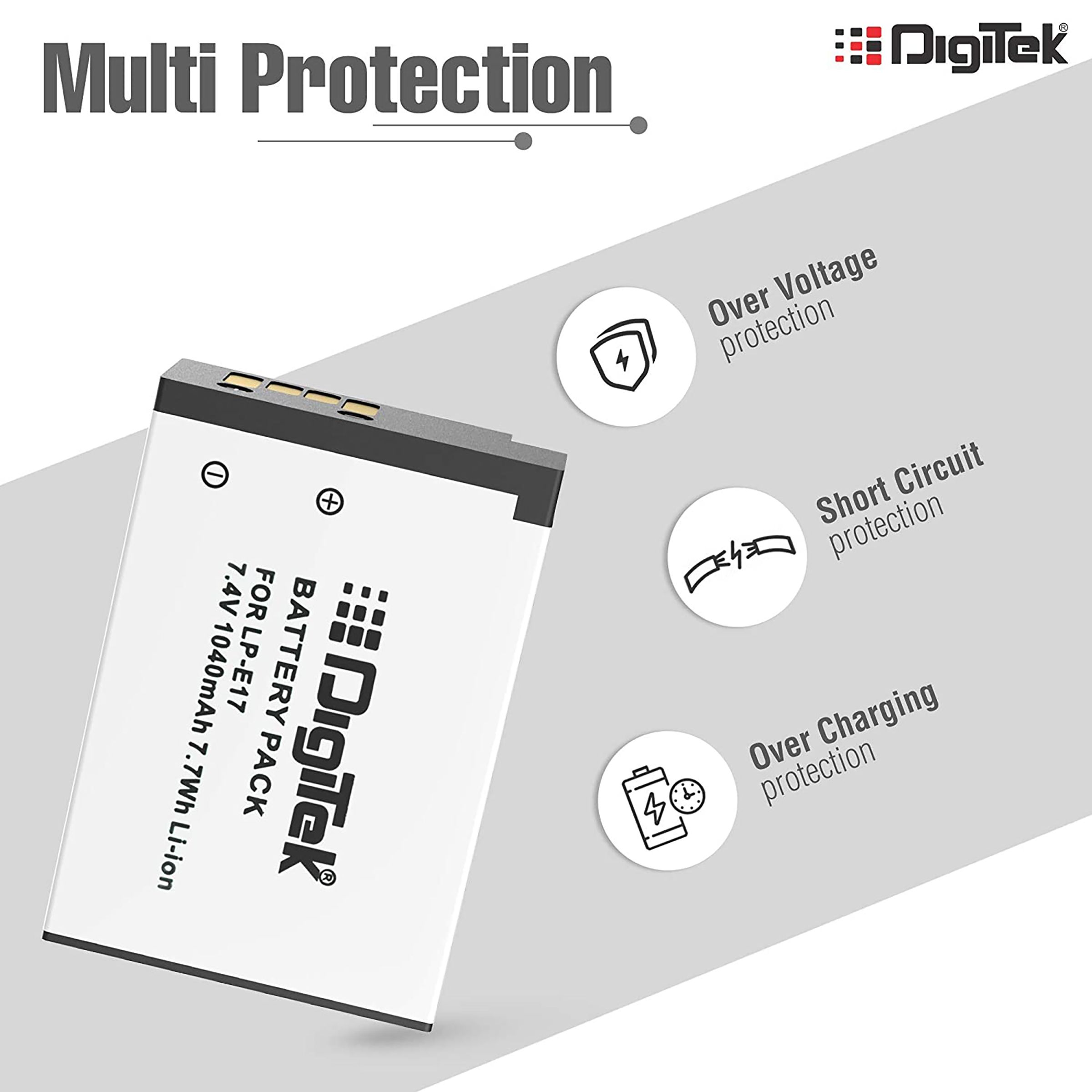 DigiTek LP-E17 1040 mAh Li-ion Rechargeable Battery for EOS 750D, 760D, 800D and 77D_3