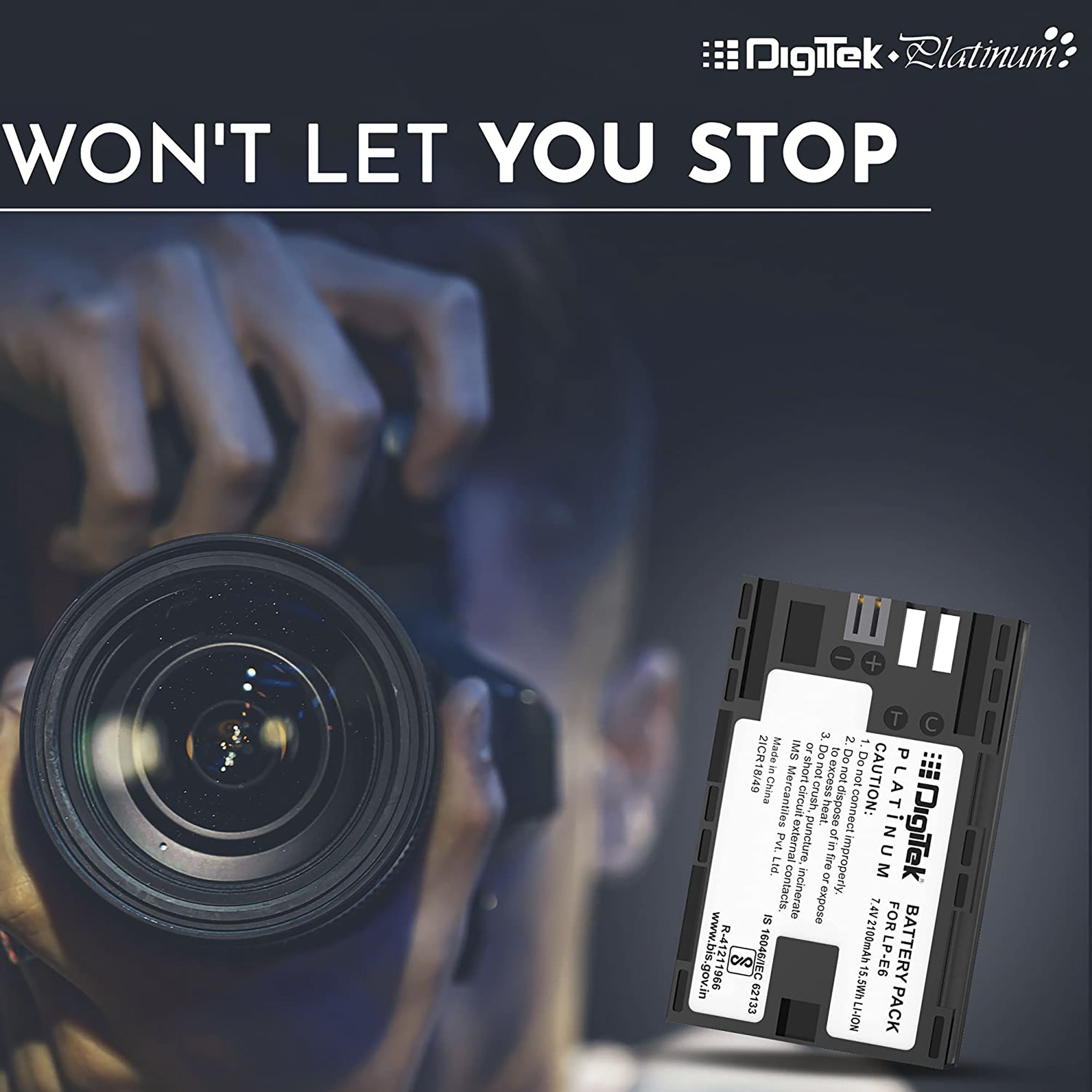 DigiTek LP-E6 Platinum 2100 mAh Li-ion Rechargeable Battery for EOS SD Mark III, SD Mark II, 7D, 6D and 60D DigiTek LP-E6 Platinum 2100 mAh Li-ion Rechargeable Battery for EOS SD Mark III, SD Mark II, 7D, 6D and 60D_9
