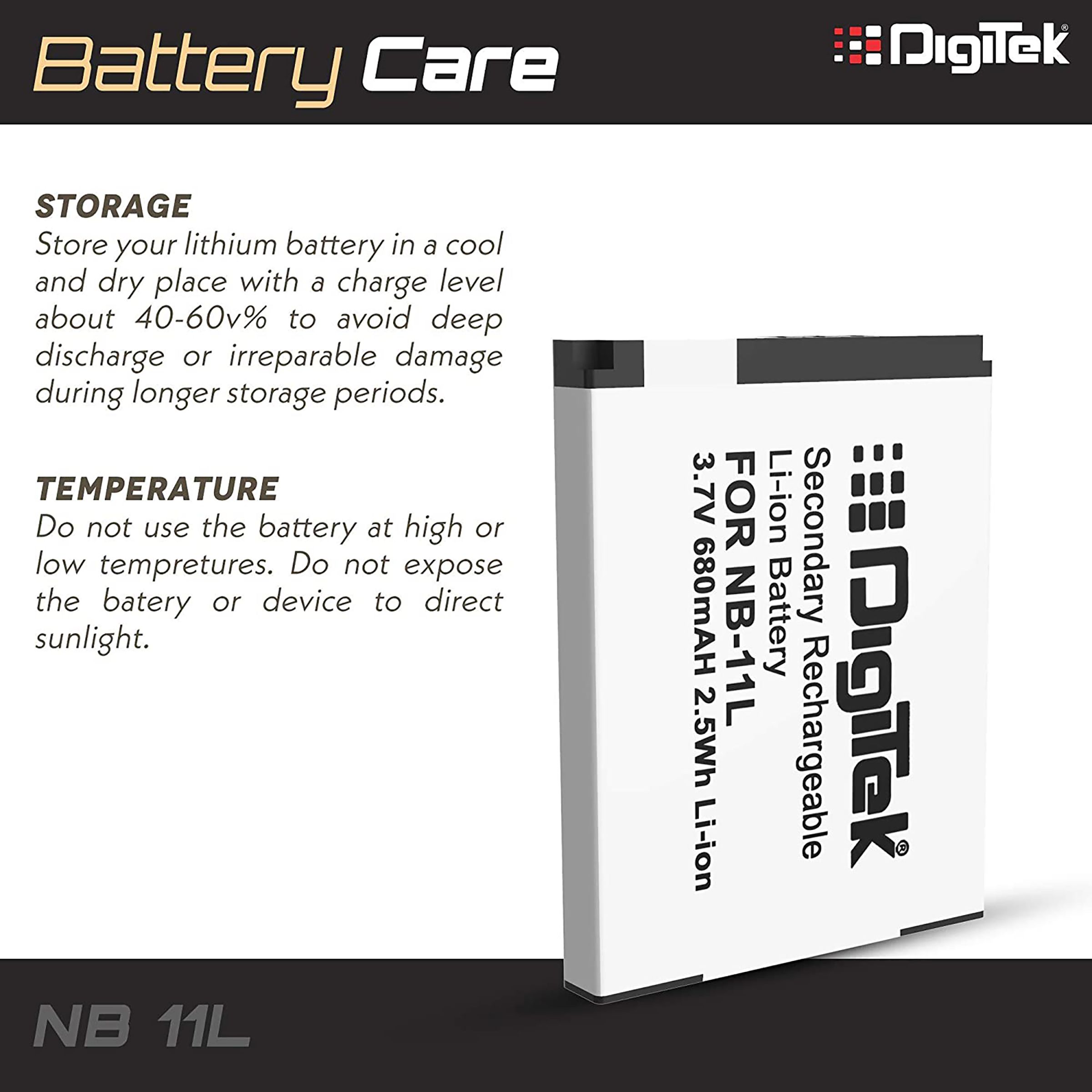 DigiTek NB-11L 680 mAh Li-ion Rechargeable Battery for IXUS 125 HS, 240 HS, PowerShot A1200, A2200 and A2300 DigiTek NB-11L 680 mAh Li-ion Rechargeable Battery for IXUS 125 HS, 240 HS, PowerShot A1200, A2200 and A2300_7
