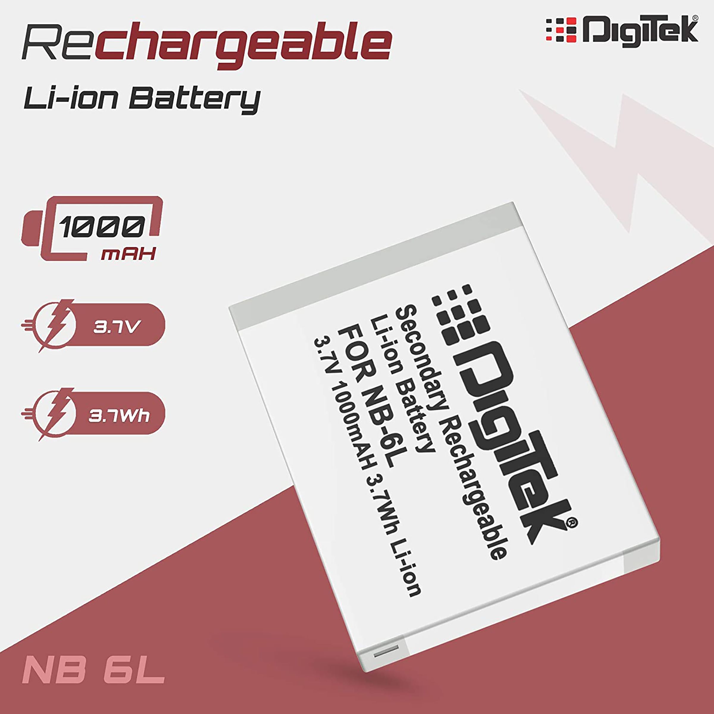 DigiTek NB-6L 1000 mAh Li-ion Rechargeable Battery for PowerShot SD4000 DigiTek NB-6L 1000 mAh Li-ion Rechargeable Battery for PowerShot SD4000_8