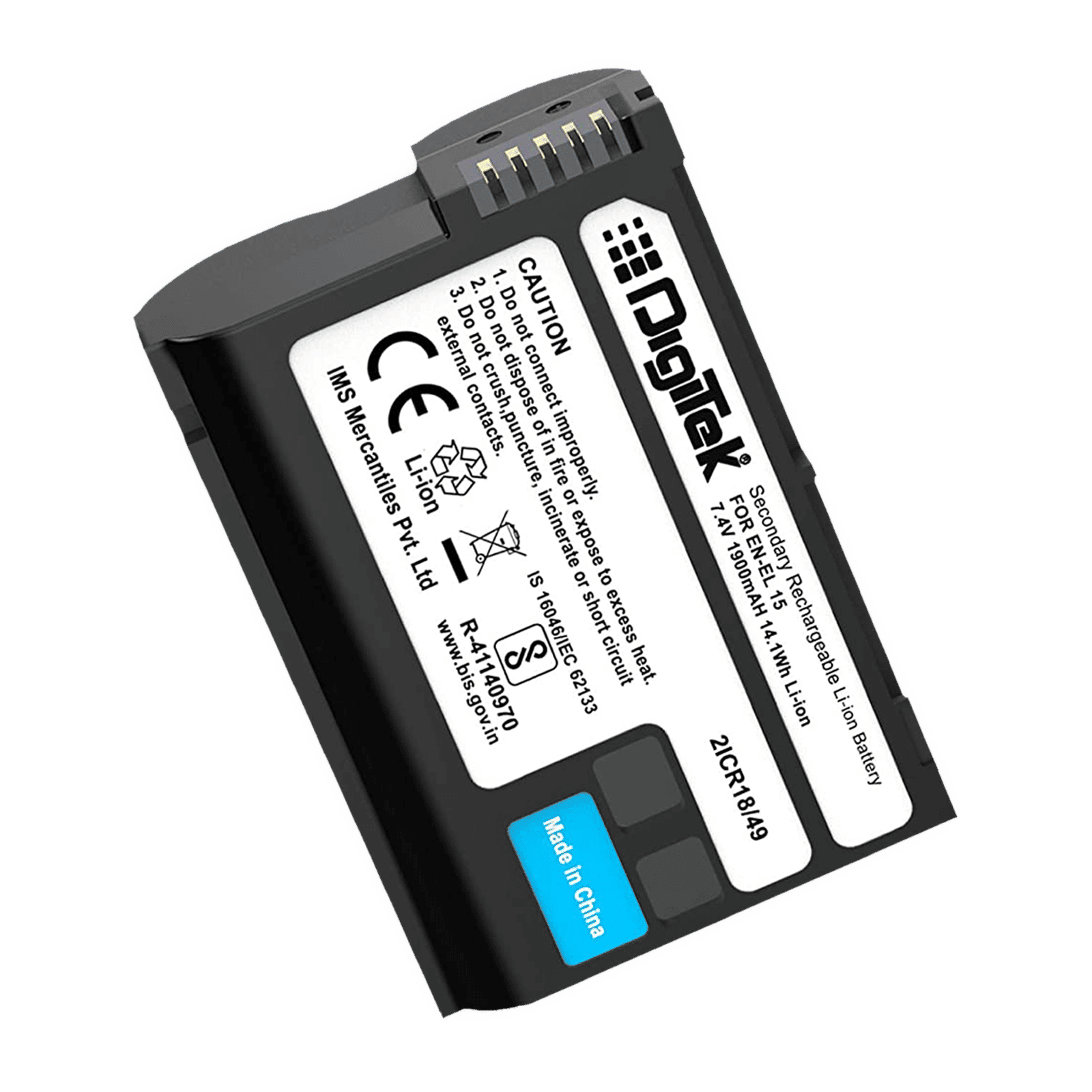 DigiTek EN-EL15 1900 mAh Li-ion Rechargeable Battery for D7000, D7100, D7200, D850, D750, D810, D500, D600 and D610 DigiTek EN-EL15 1900 mAh Li-ion Rechargeable Battery for D7000, D7100, D7200, D850, D750, D810, D500, D600 and D610_1