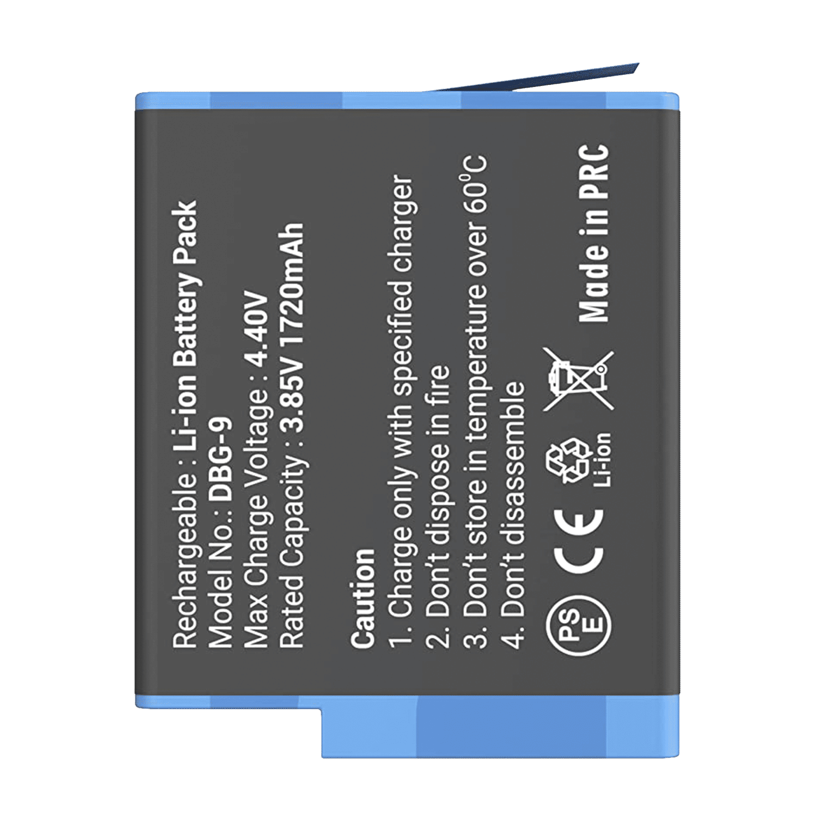 DigiTek DBG-9 1720 mAh Li-ion Rechargeable Battery for Hero9 DigiTek DBG-9 1720 mAh Li-ion Rechargeable Battery for Hero9_5
