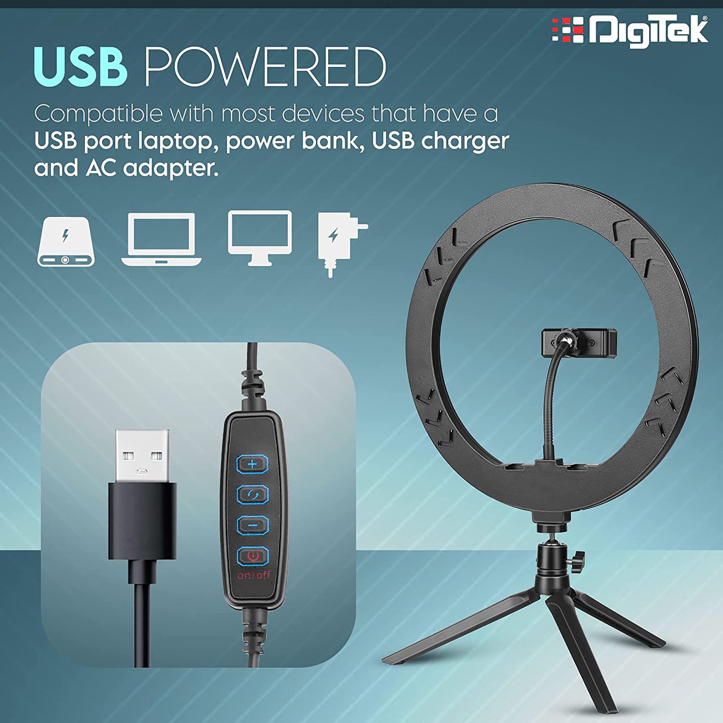 Digitek DRL-14C Ring Light with Mini Tripod for Still Photography & Videography (Adjustable Stand) Digitek DRL-14C Ring Light with Mini Tripod for Still Photography & Videography (Adjustable Stand)_11