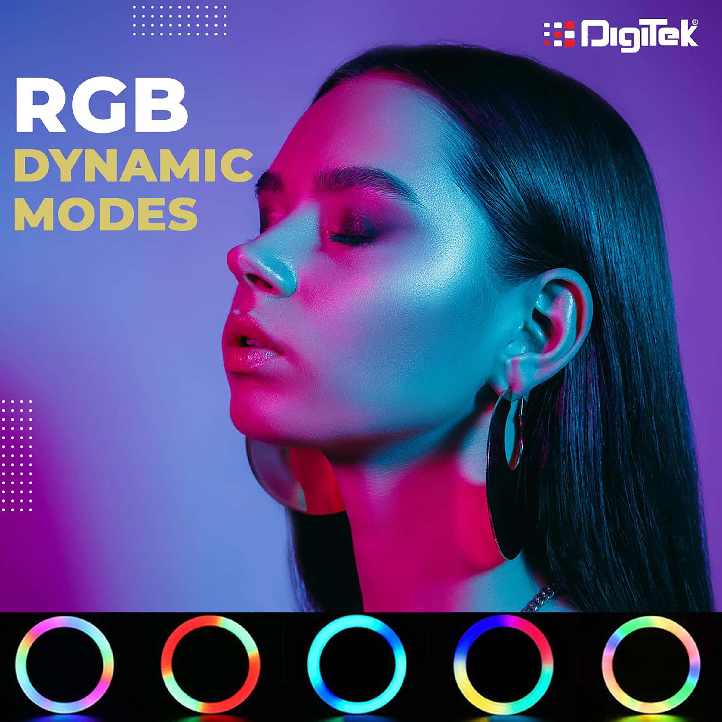 Digitek DRL-18 RGB Ring Light with Remote & Carry Bag for Photography, Videography & Live Streaming (Multi-Angle Adjustment)_5