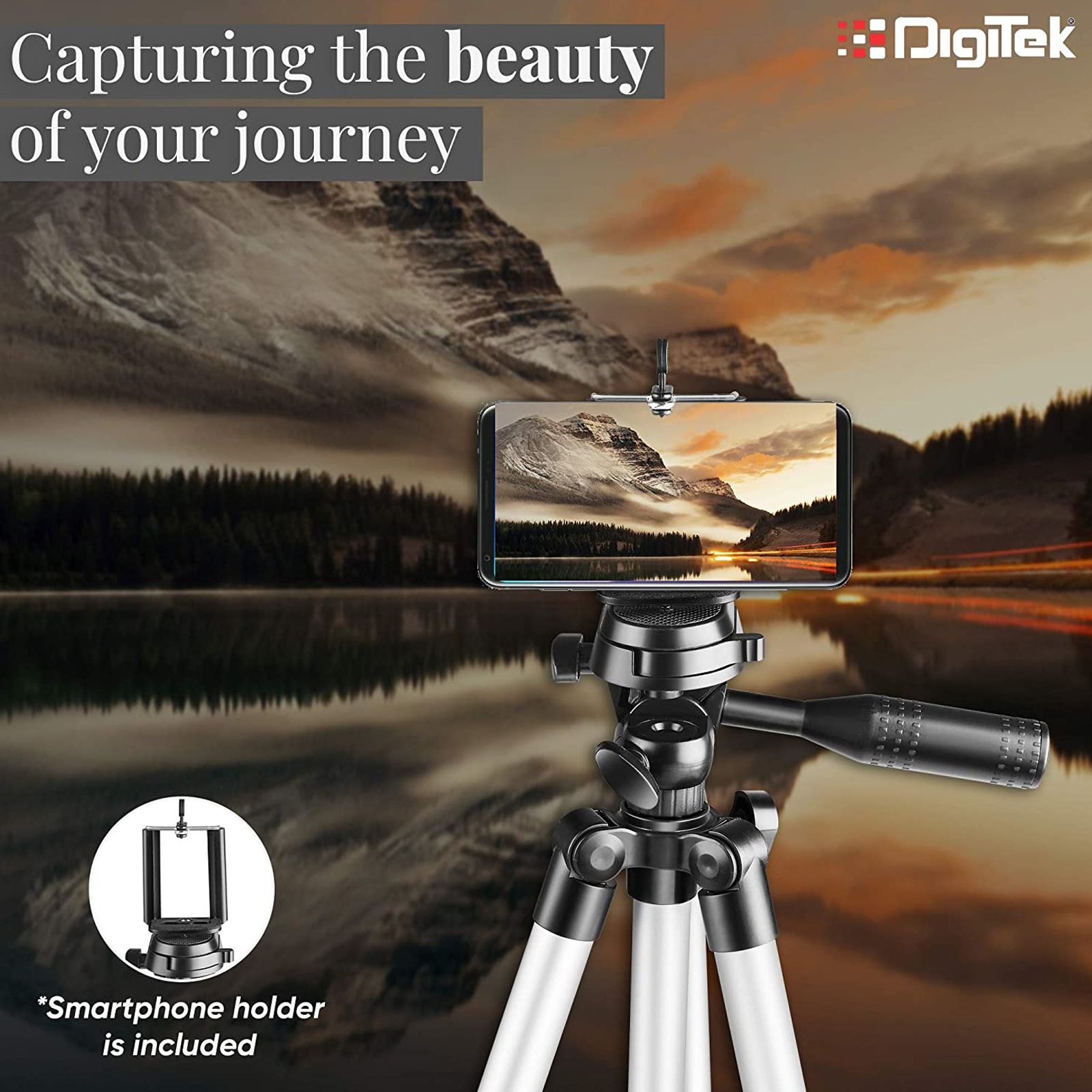 DigiTek DTR 455 LT 130cm Adjustable Tripod for Mobile and Camera (3 Way Head with Adjustable Pan, Black) DigiTek DTR 455 LT 130cm Adjustable Tripod for Mobile and Camera (3 Way Head with Adjustable Pan, Black)_5
