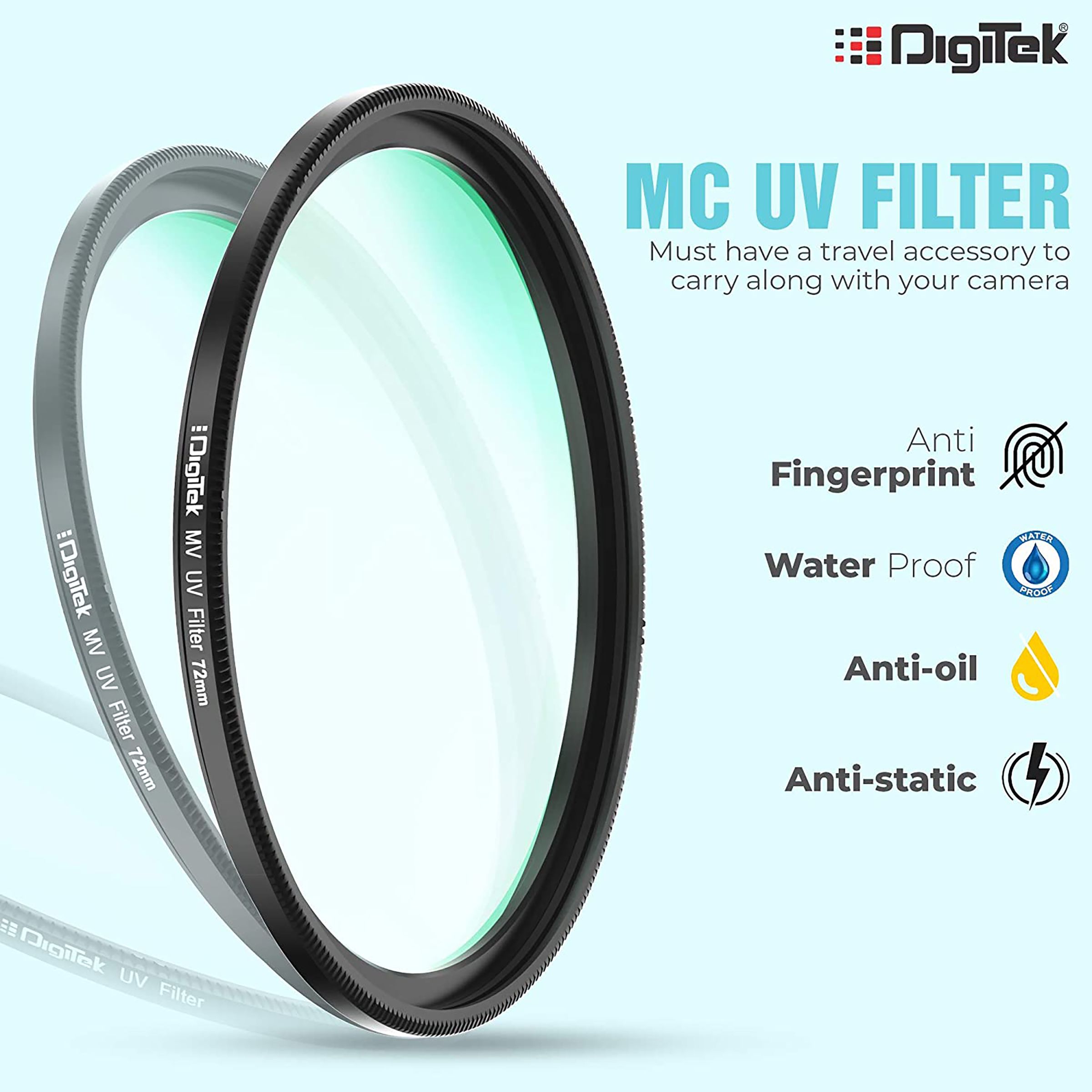 DigiTek 72mm Camera Lens UV Filter (16 Layers Multi-Coating)_3
