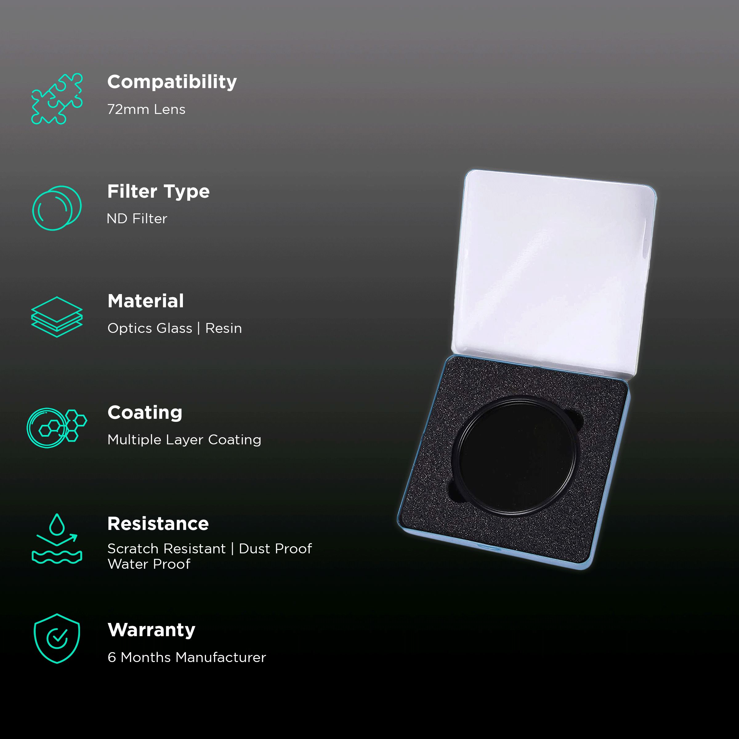 HIFFIN Fader N-D 72mm Camera Lens Neutral Density Filter (Multiple Layer Coating) HIFFIN Fader N-D 72mm Camera Lens Neutral Density Filter (Multiple Layer Coating)_2