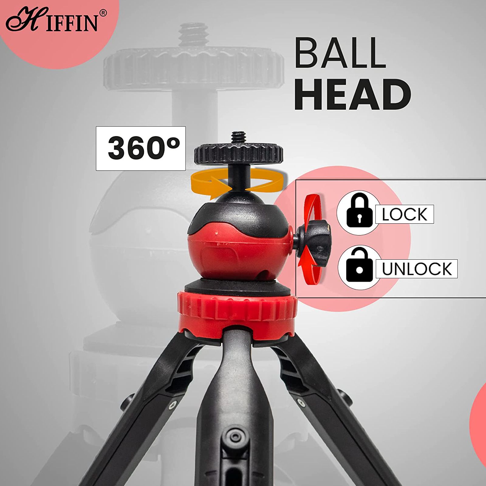 HIFFIN HF-350 19.81cm Adjustable Mini Tripod for Mobile and Camera (Anti Skid Feet, Black)_7