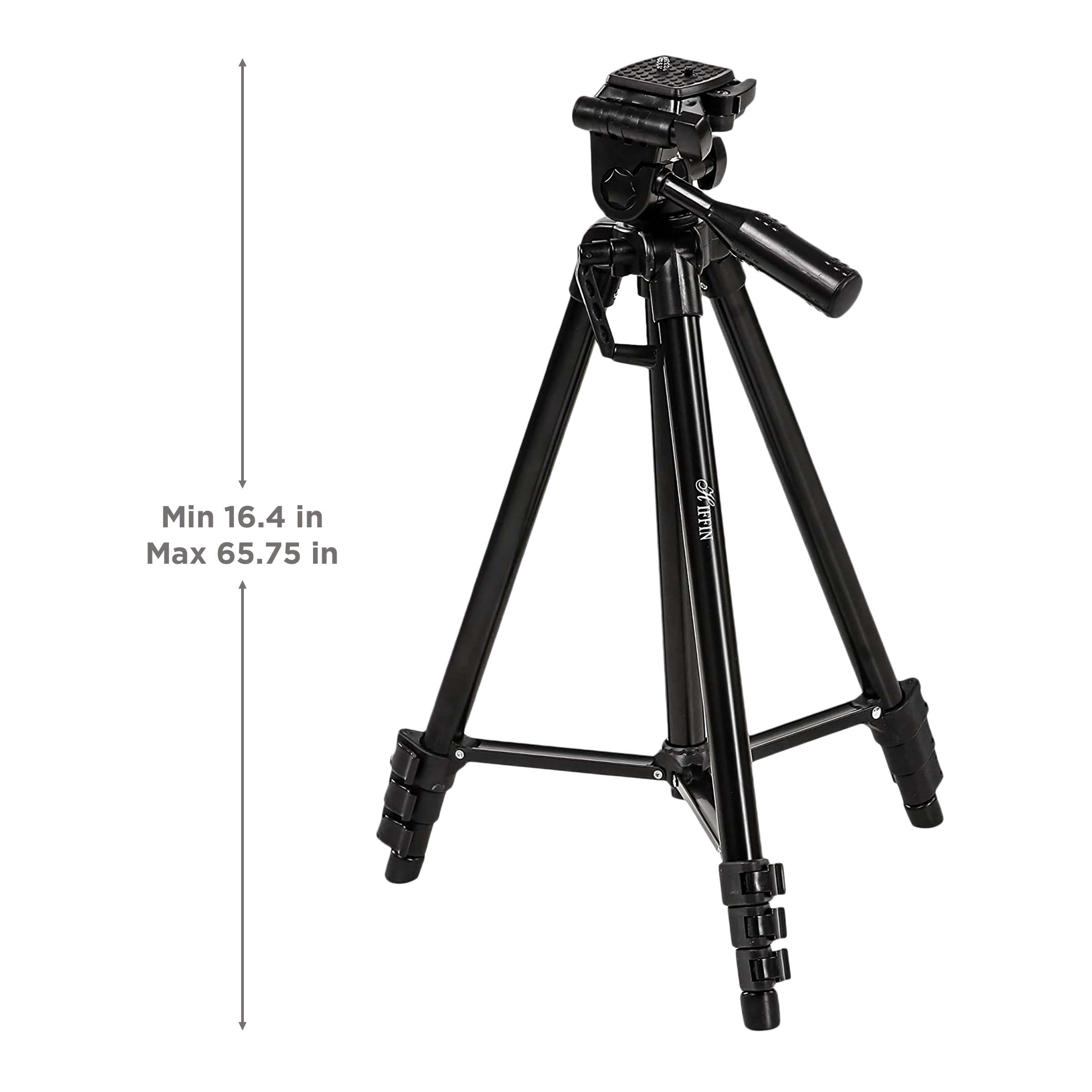 HIFFIN HF-2111 167.5cm Adjustable Tripod for Mobile and Camera (360 Degree Panhead Lock Knob, Black)_3
