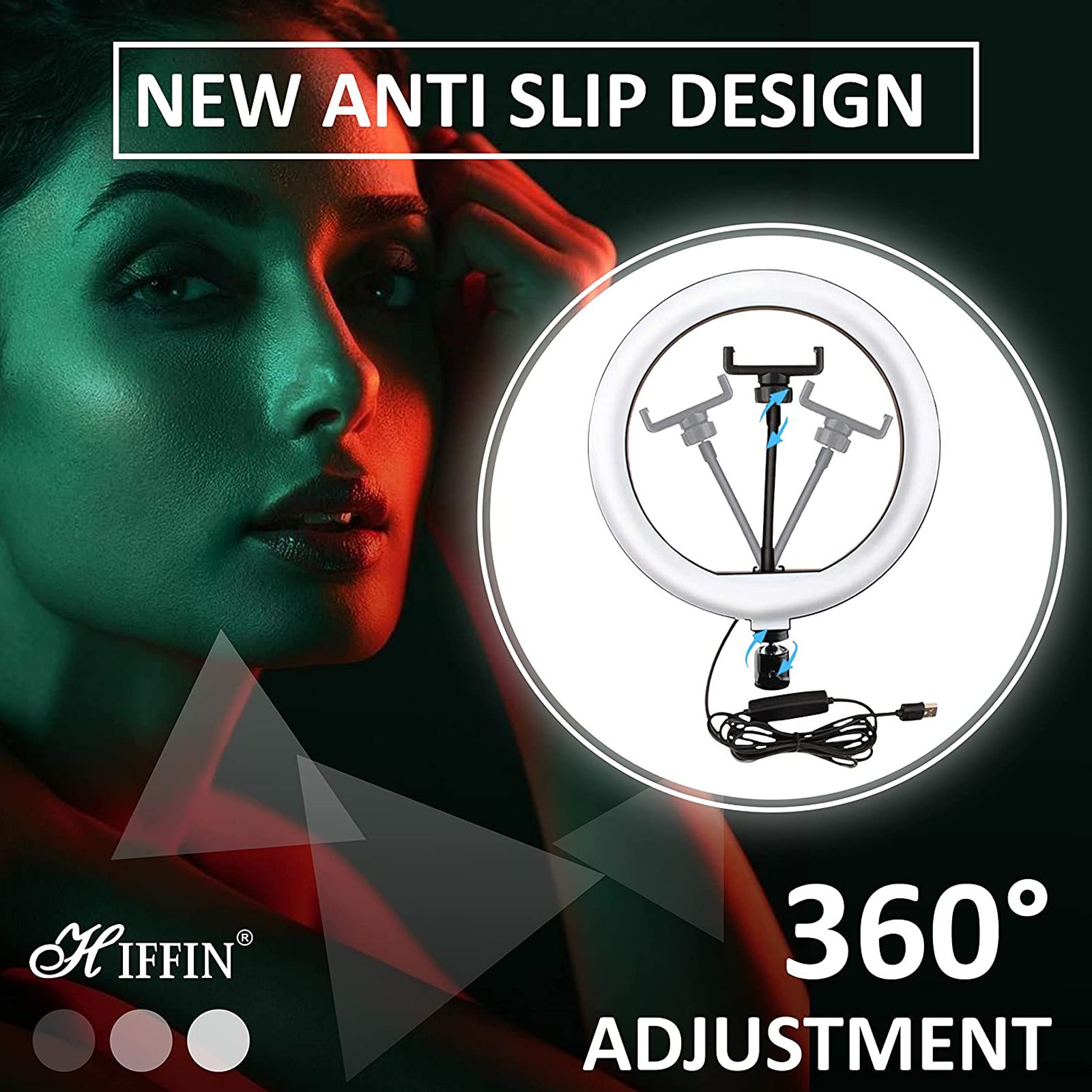 HIFFIN M26CM Ring Light for Makeup, Live Streaming & YouTube Video Shooting (Rainbow Light) HIFFIN M26CM Ring Light for Makeup, Live Streaming & YouTube Video Shooting (Rainbow Light)_6