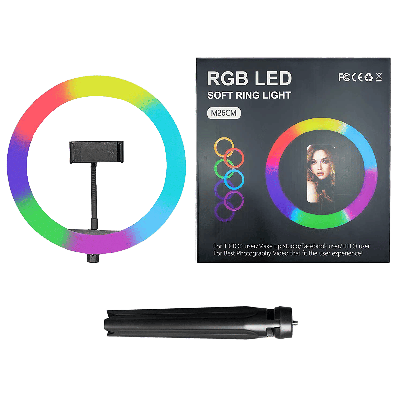 HIFFIN M26CM Ring Light for Makeup, Live Streaming & YouTube Video Shooting (Rainbow Light) HIFFIN M26CM Ring Light for Makeup, Live Streaming & YouTube Video Shooting (Rainbow Light)_7